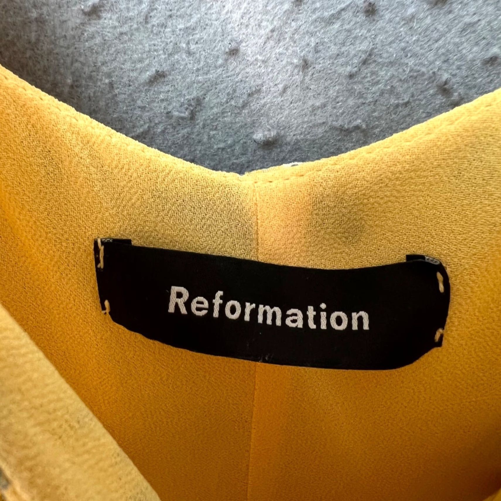 Reformation Reformation Dress Mini Sleeveless Floral Spaghetti Strap Yellow Womens Small Summer Size S / US 4 / IT 40 - 3 Thumbnail