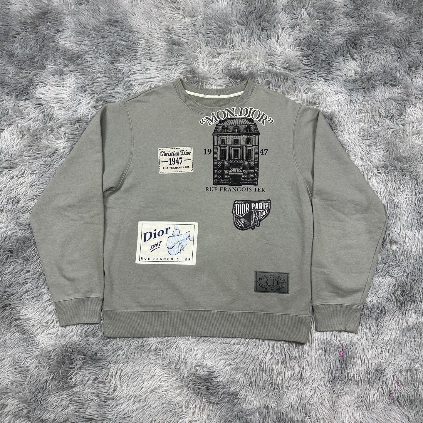 Dior dior gray logo patch sweatshirt size L Size US L / EU 52-54 / 3 - 1 Thumbnail