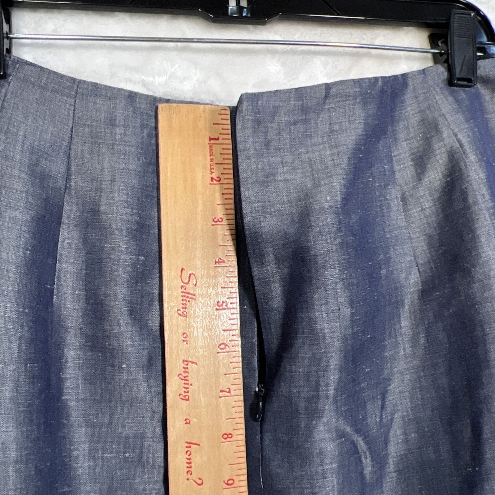 Ellen Tracy Linda Allard Ellen Tracy Blue Shiny Back Zip ￼Linen Blend Pe Size 38" / US 16 / IT 52 - 8 Thumbnail