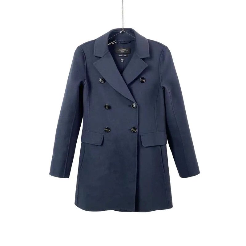 Max Mara MaxMara Women's Blue Overcoat 0089 Size ONE SIZE - 1 Thumbnail