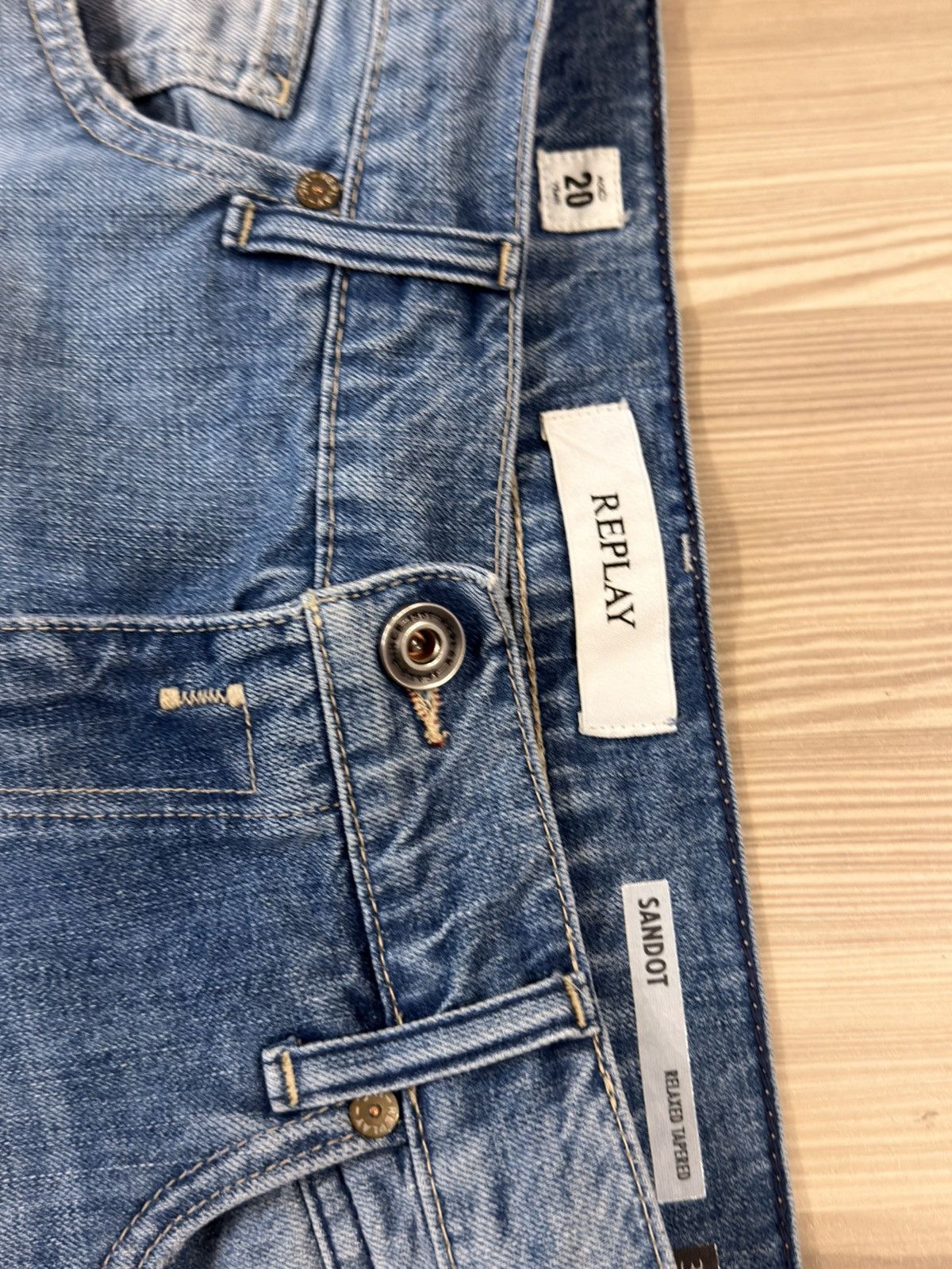Replay Replay Sandot Relaxed Tapered Distressed Blue Jeans W33 L30 Size US 33 - 3 Thumbnail