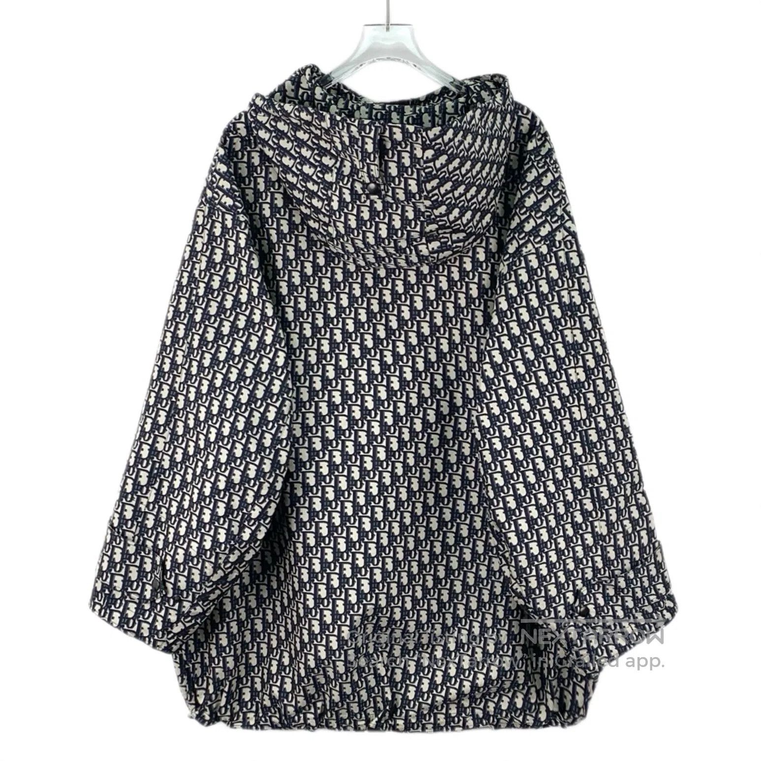 Dior Dior Navy Blue Logo Jacquard Full Print Half-Zip Hooded Lo Size XS / US 0-2 / IT 36-38 - 2 Thumbnail