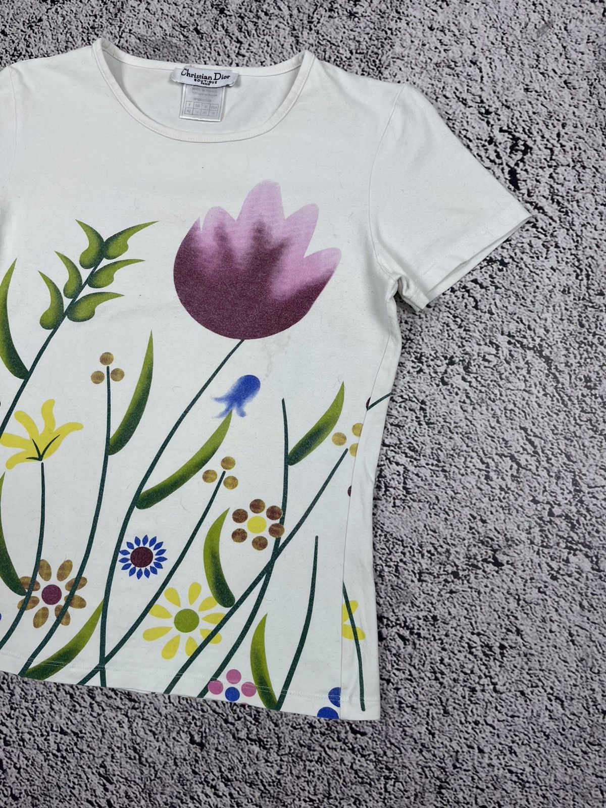 Dior Vintage Christian Dior Paris Floral Garden Tulip AOP T Shirt Size L / US 10 / IT 46 - 4 Thumbnail
