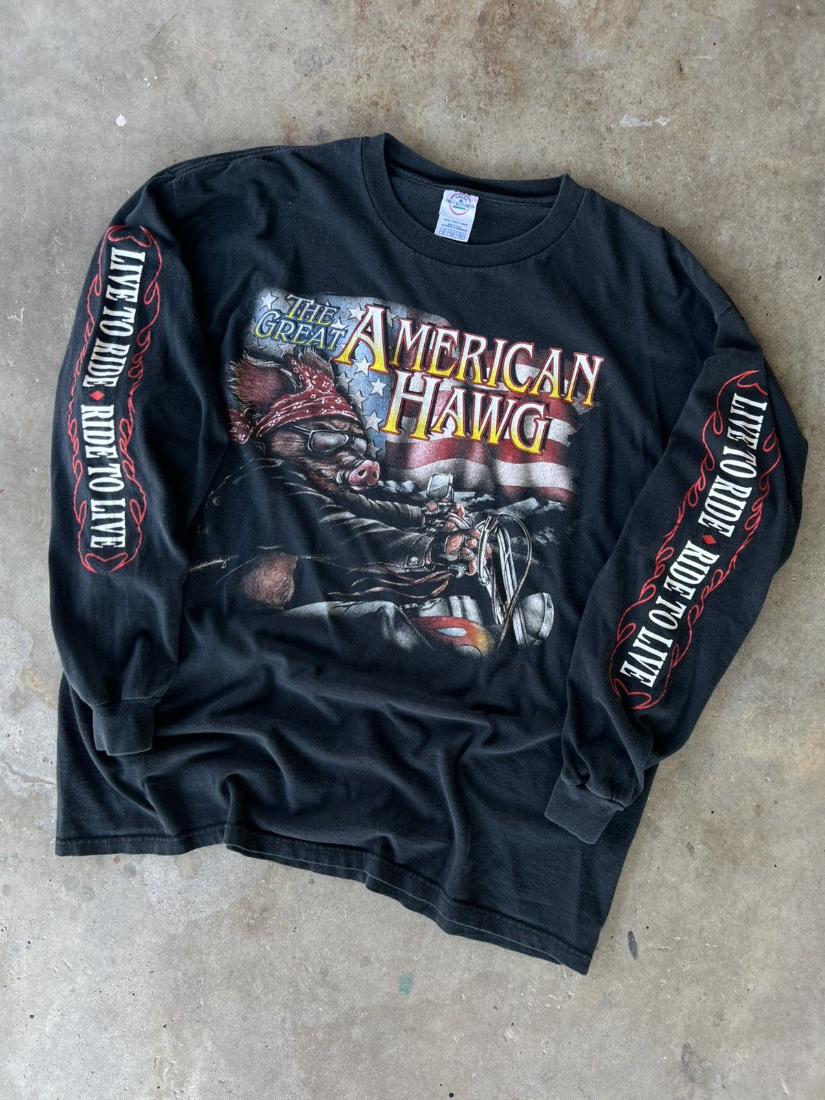 Vintage Vintage Harley Style Flames Long Sleeve Motorcycles T Shirt Size US XL / EU 56 / 4 - 1 Thumbnail