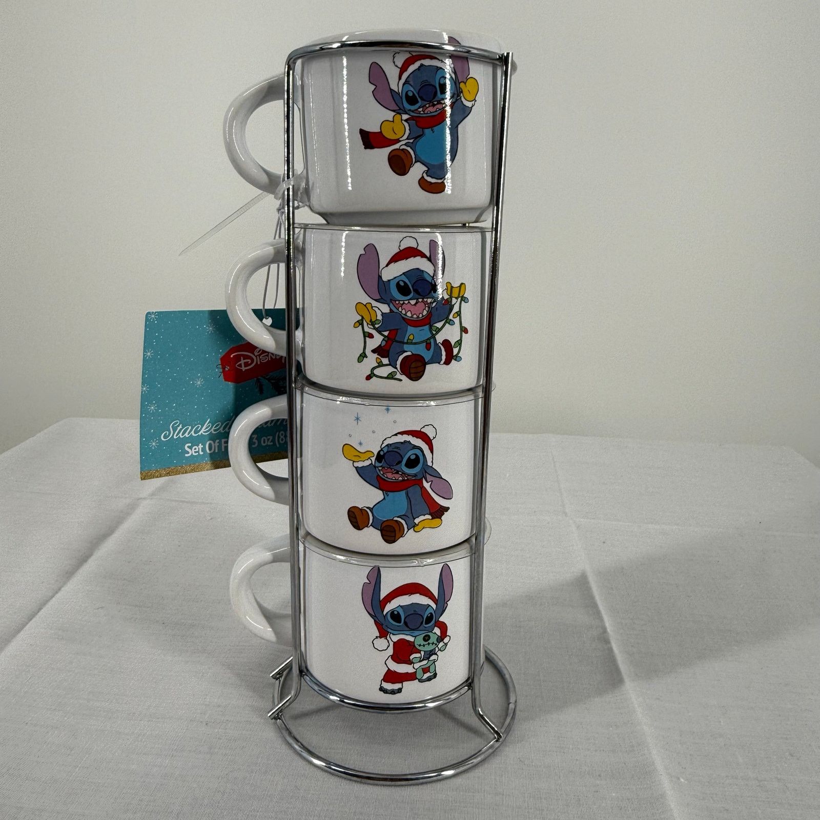 Disney NEW Disney Holiday Stitch Stacked Ceramic 3oz Espresso Mugs Size ONE SIZE - 1 Thumbnail