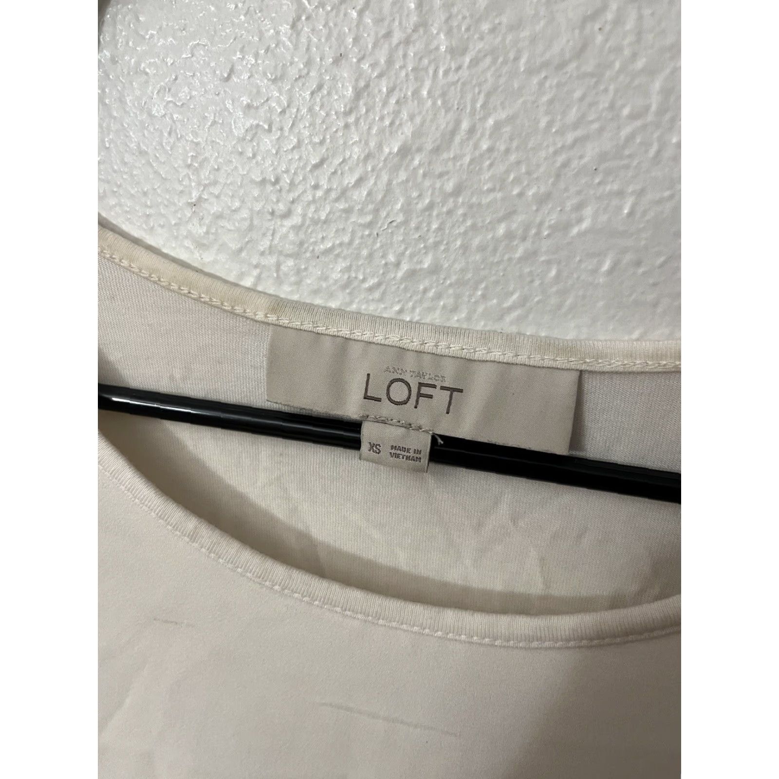 Loft VINTAGE LOFT Shirt Women XS White Cotton Crew Neck Short Sleeve Pockets 90s Mens Women? Size XS / US 0-2 / IT 36-38 - 2 Thumbnail