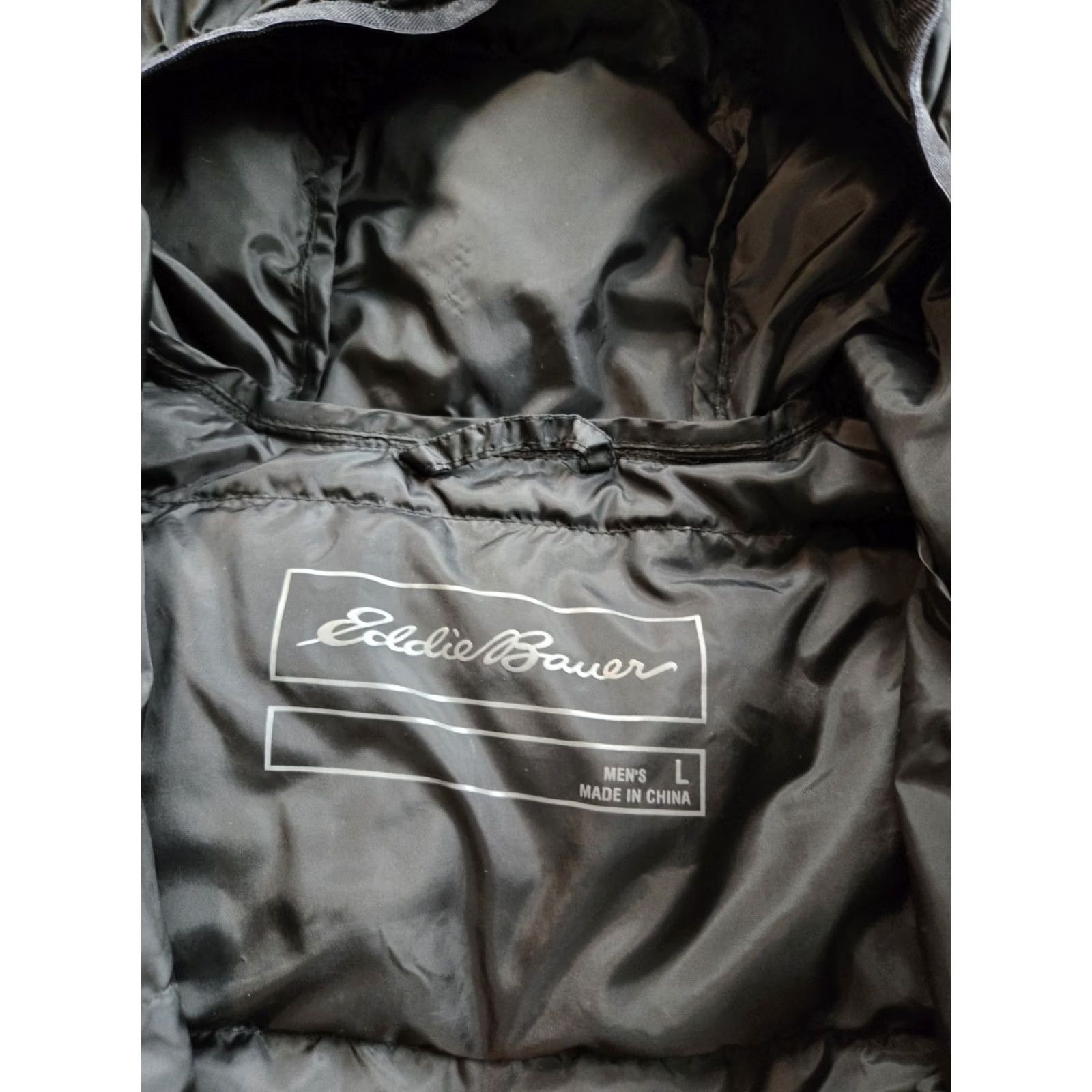 Eddie Bauer Eddie Bauer Jacket Mens Large Black Hooded Down Full Zip Pockets Regular Windproof Puffy Coat Size US L / EU 52-54 / 3 - 7 Thumbnail