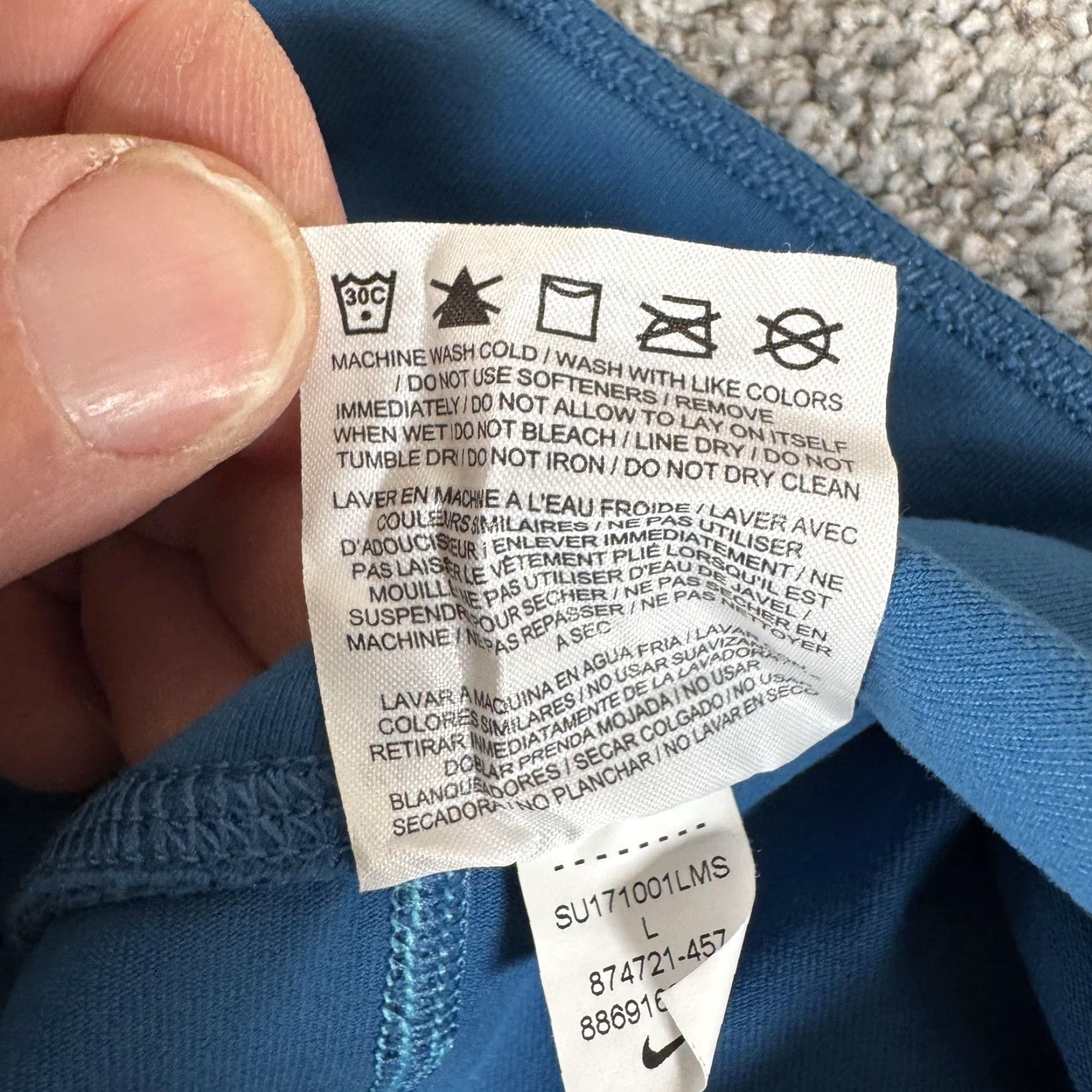 Nike Nike Leggings Womens L Blue Dri-FIT Capri Cropped 874721-457 Womens Size 36" / US 14 / IT 50 - 5 Thumbnail