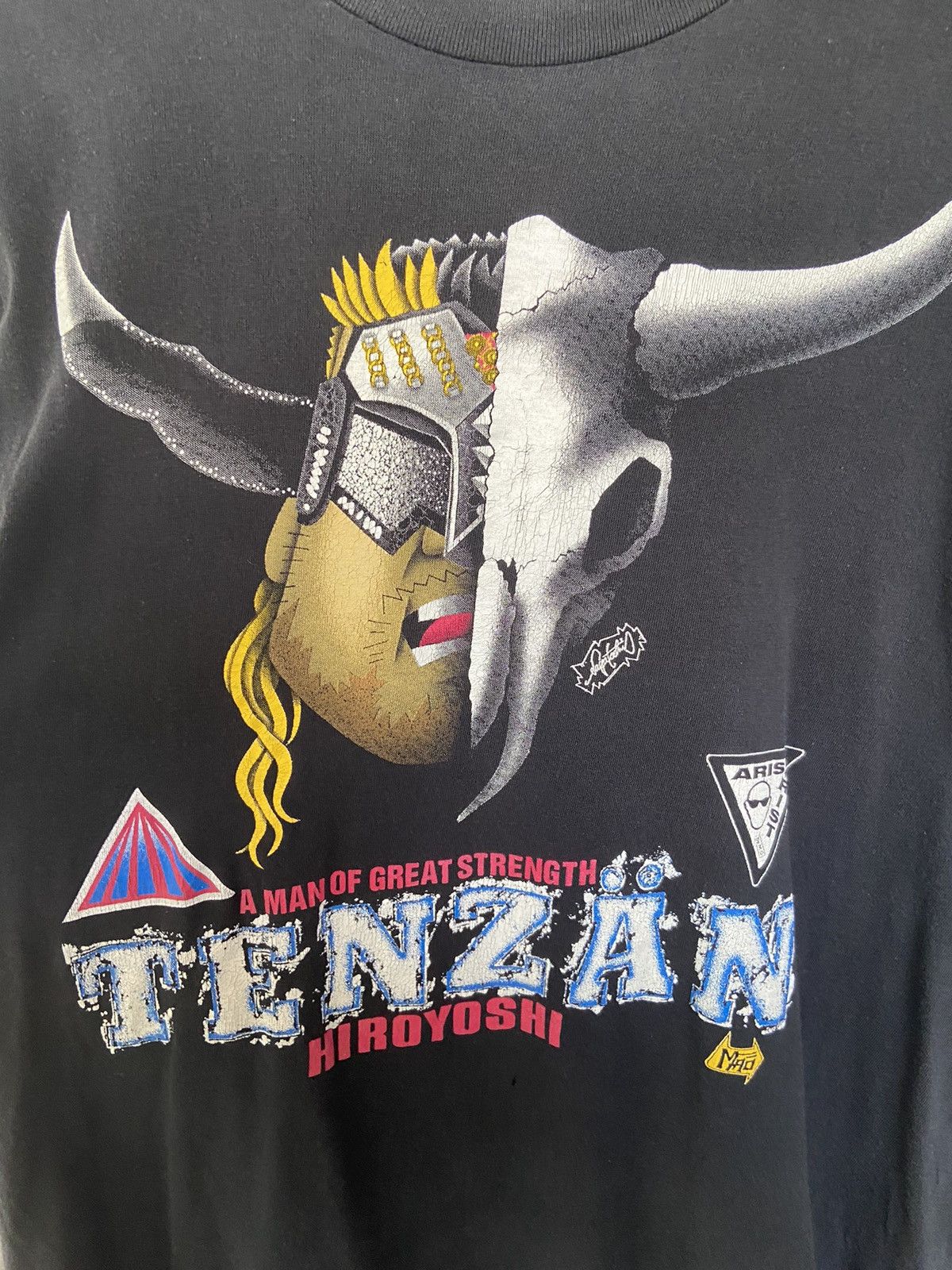 Vintage 🔥 Vintage 90s Vintage Tenzan Hiroyoshi t shirt WWE WWF Size US L / EU 52-54 / 3 - 3 Thumbnail