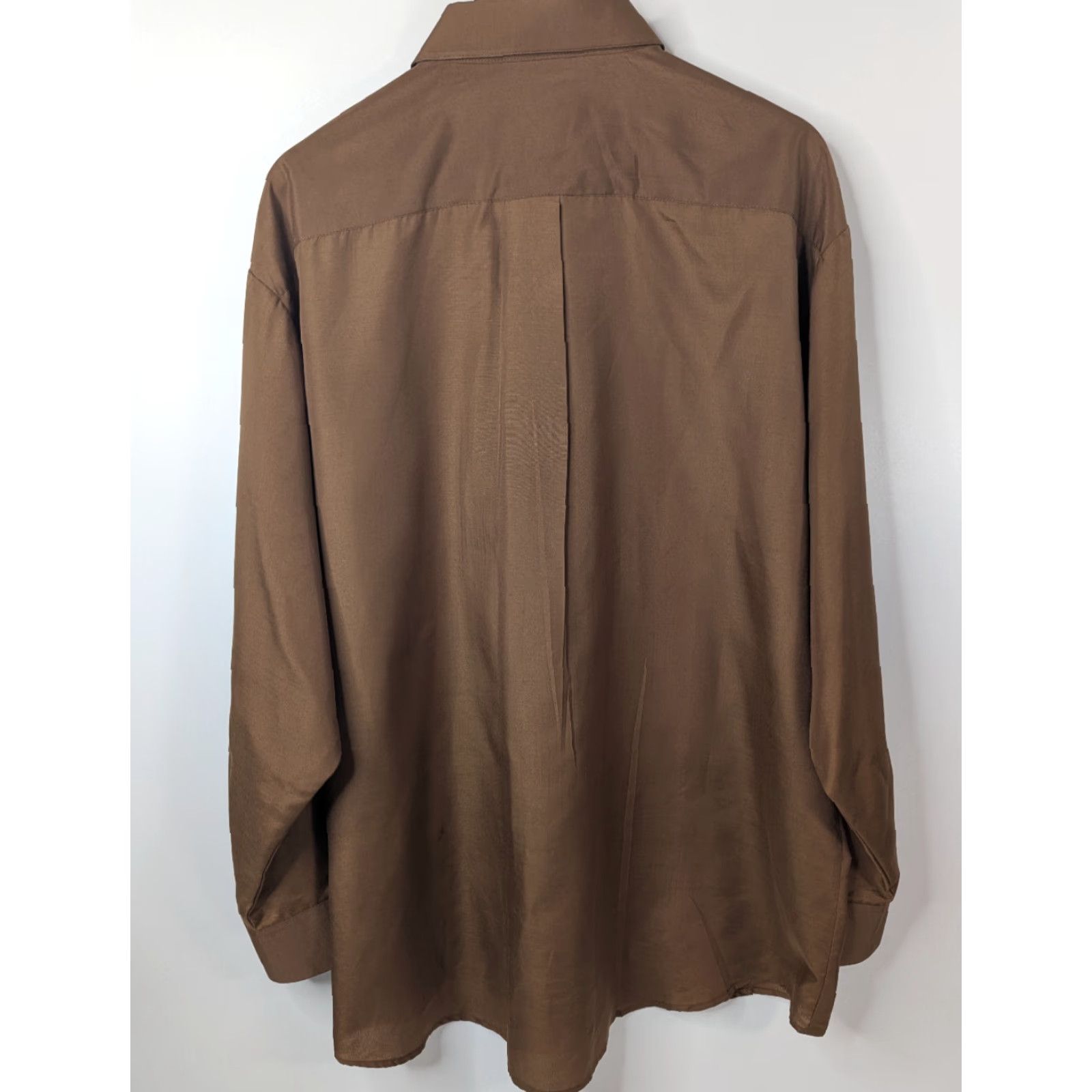 PT Torino Vittotino Mens 2XL Dress Shirt Long Sleeve Brown Polyester Blend Button Up Work Business Size US XXL / EU 58 / 5 - 4 Thumbnail