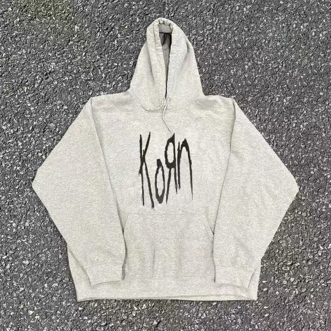 Japanese Brand Grey washed retro letter print hoodie y2k Size US M / EU 48-50 / 2 - 1 Thumbnail