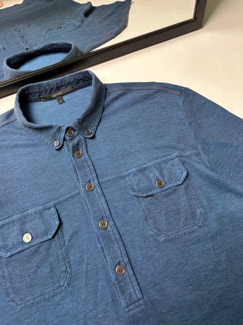 Gucci Gucci Mens Polo T-Shirt Blue Cotton Old Money Classic Style Size US L / EU 52-54 / 3 - 4 Thumbnail