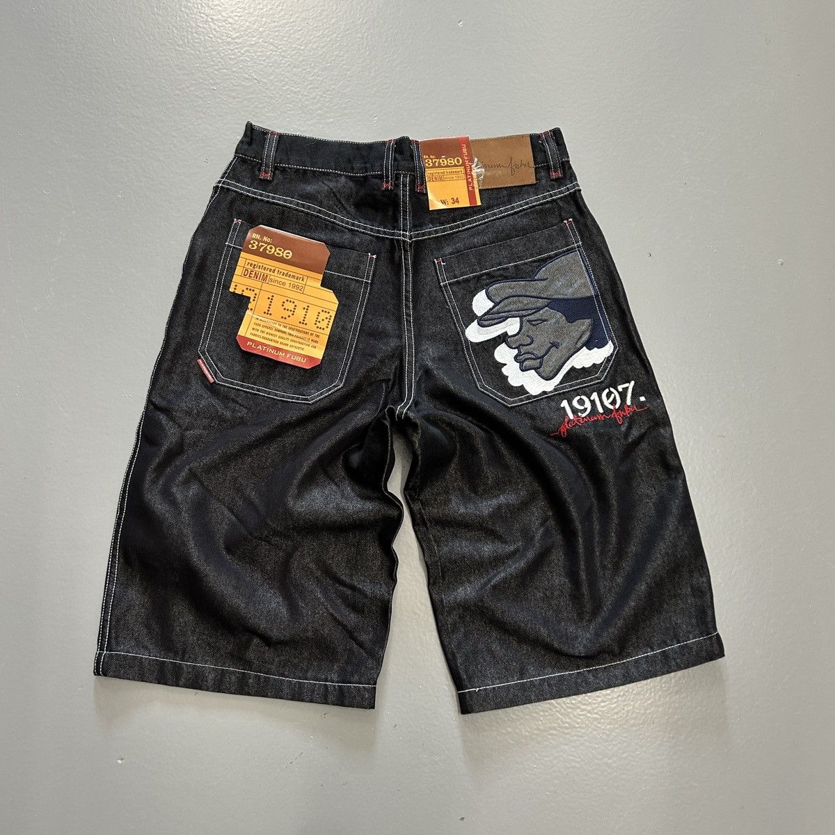 Fubu Crazy vintage y2k FUBU jnco style baggy black jorts skater | Grailed