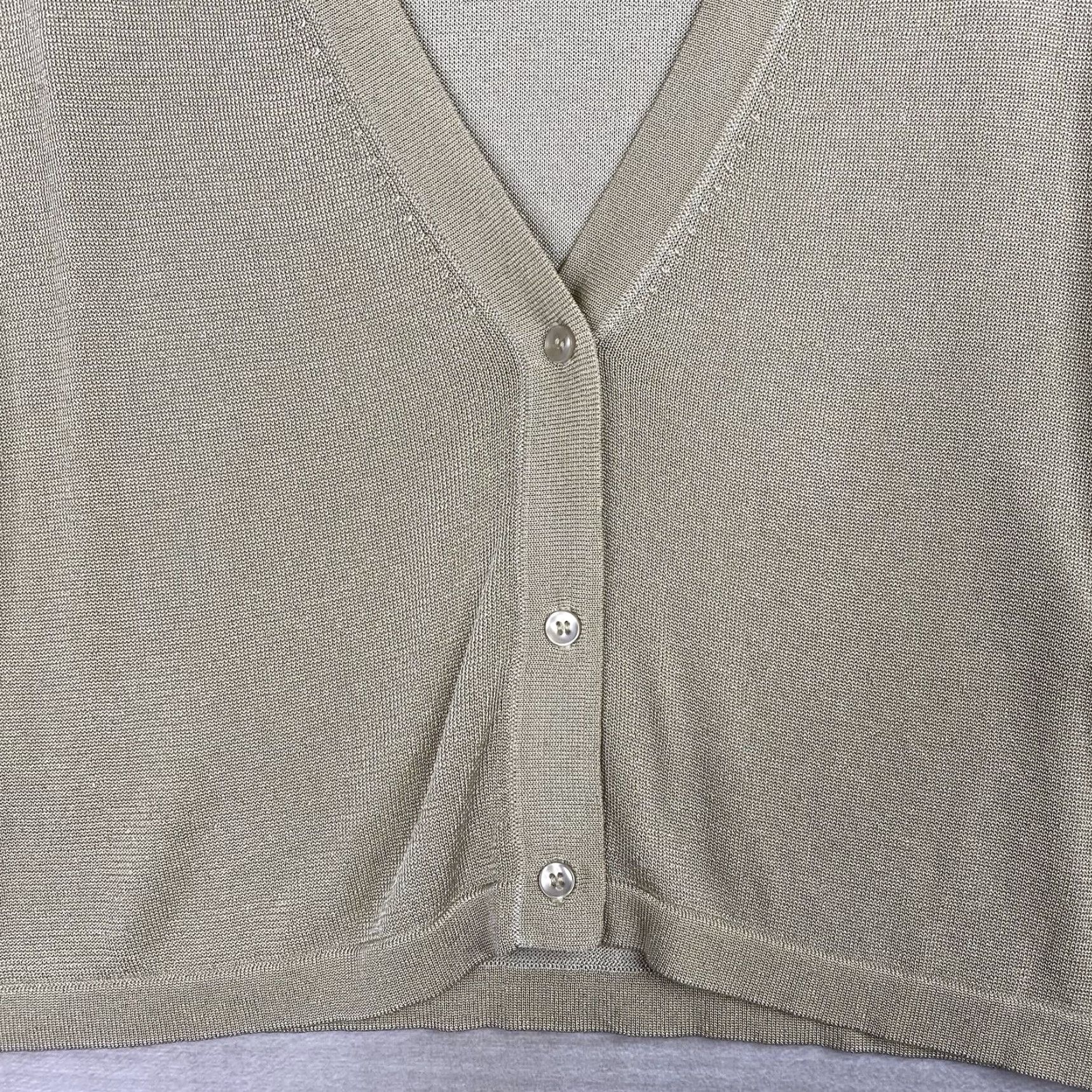 Elie Tahari Elie Tahari Cardigan XL Beige Gold Sparkly Long Sleeve Crop Button Up Topper Size XL / US 12-14 / IT 48-50 - 2 Thumbnail