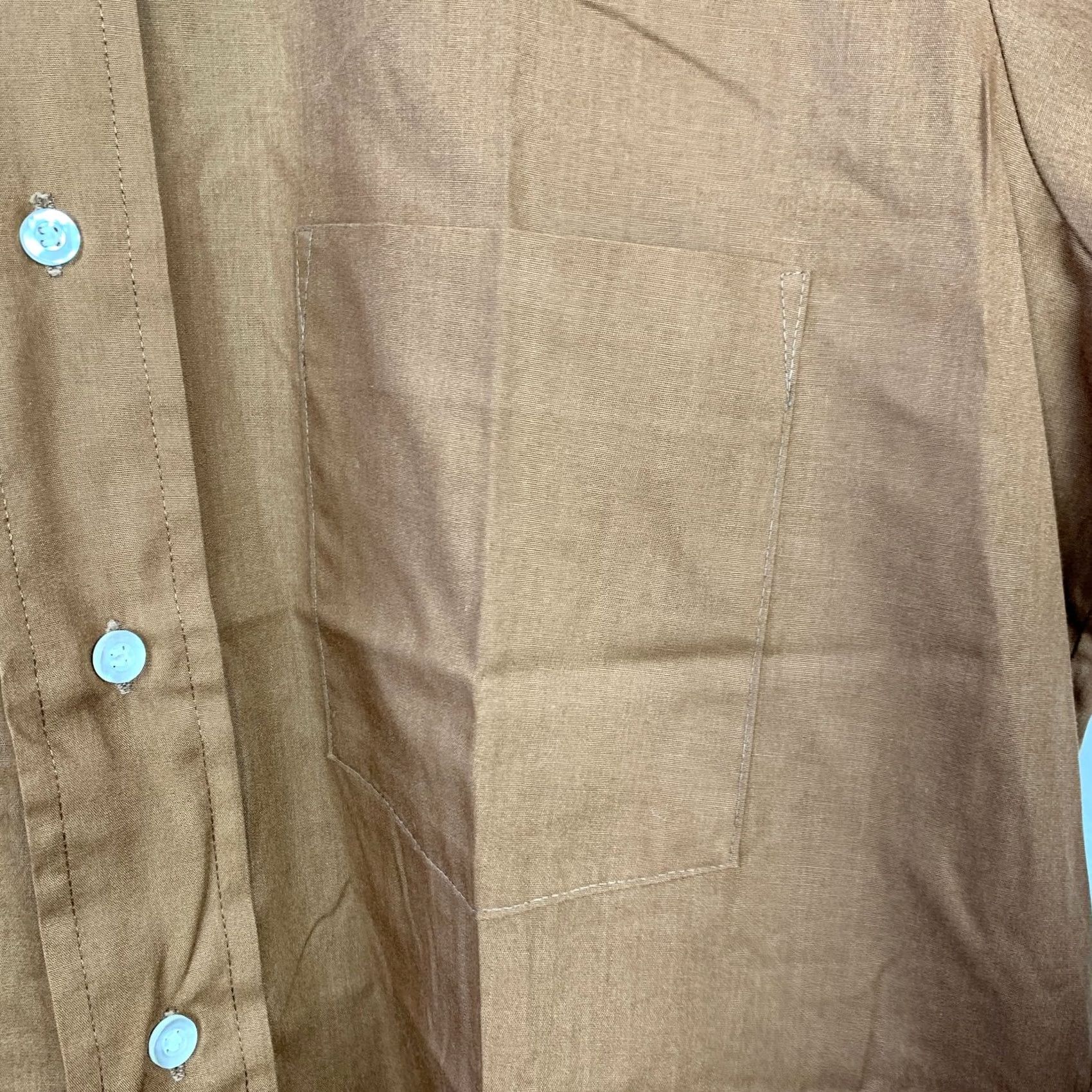 Vintage VINTAGE Arrow Kent Collection Brown Disco Short Sleeve Button Up Shirt 15 Size US M / EU 48-50 / 2 - 5 Thumbnail
