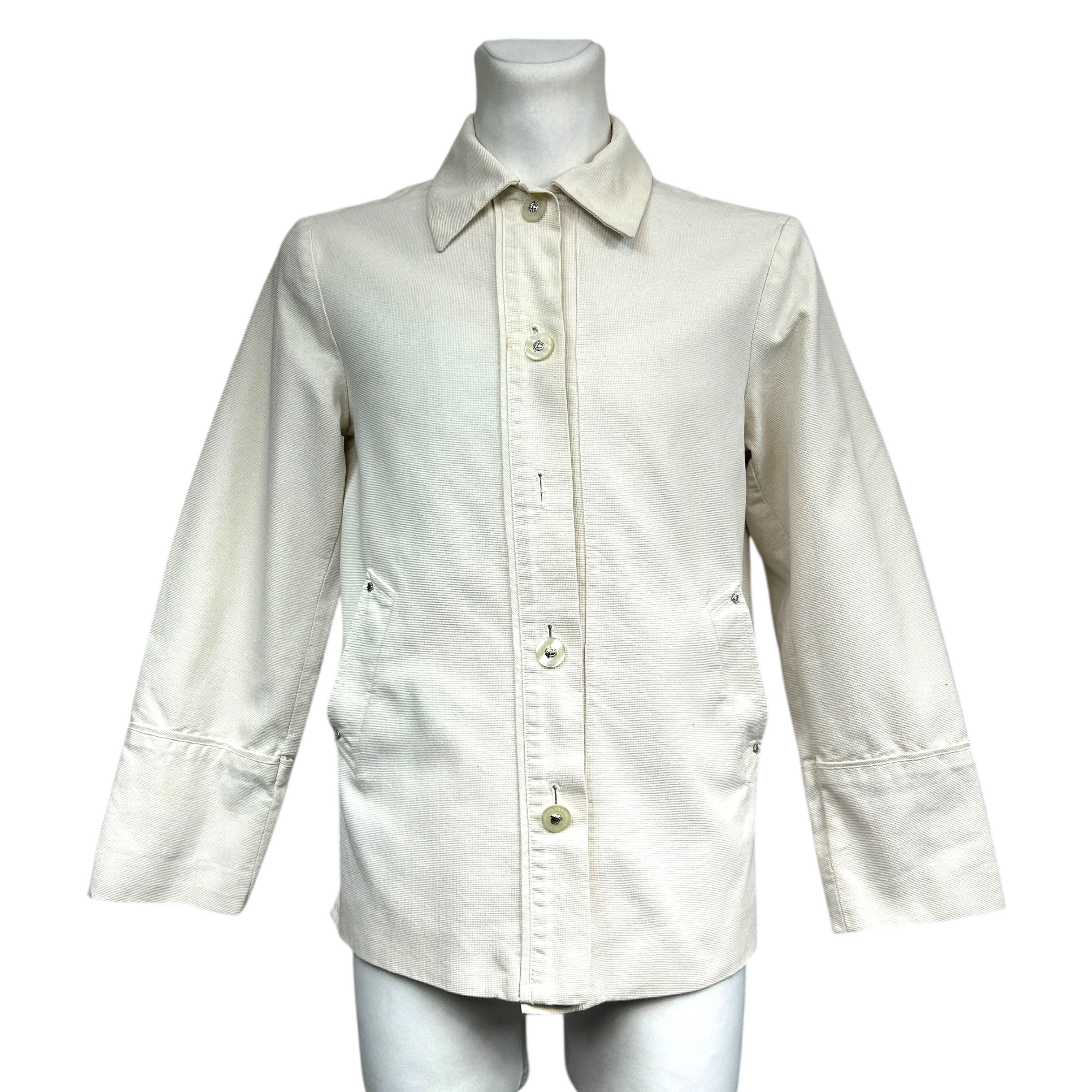 Versace Jeans Couture Versace Jeans Couture Ecru Medusa Button Overshirt Women M Size US M / EU 48-50 / 2 - 1 Thumbnail