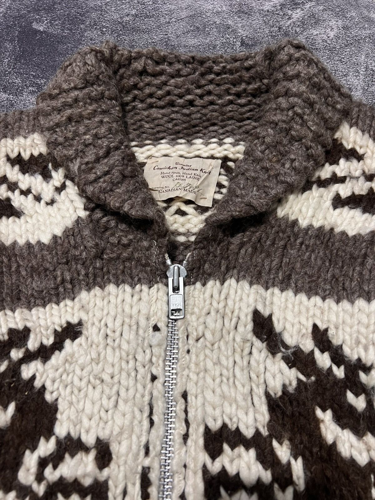 Vintage 80s Cowichan Knit Sweater Size US L / EU 52-54 / 3 - 3 Thumbnail