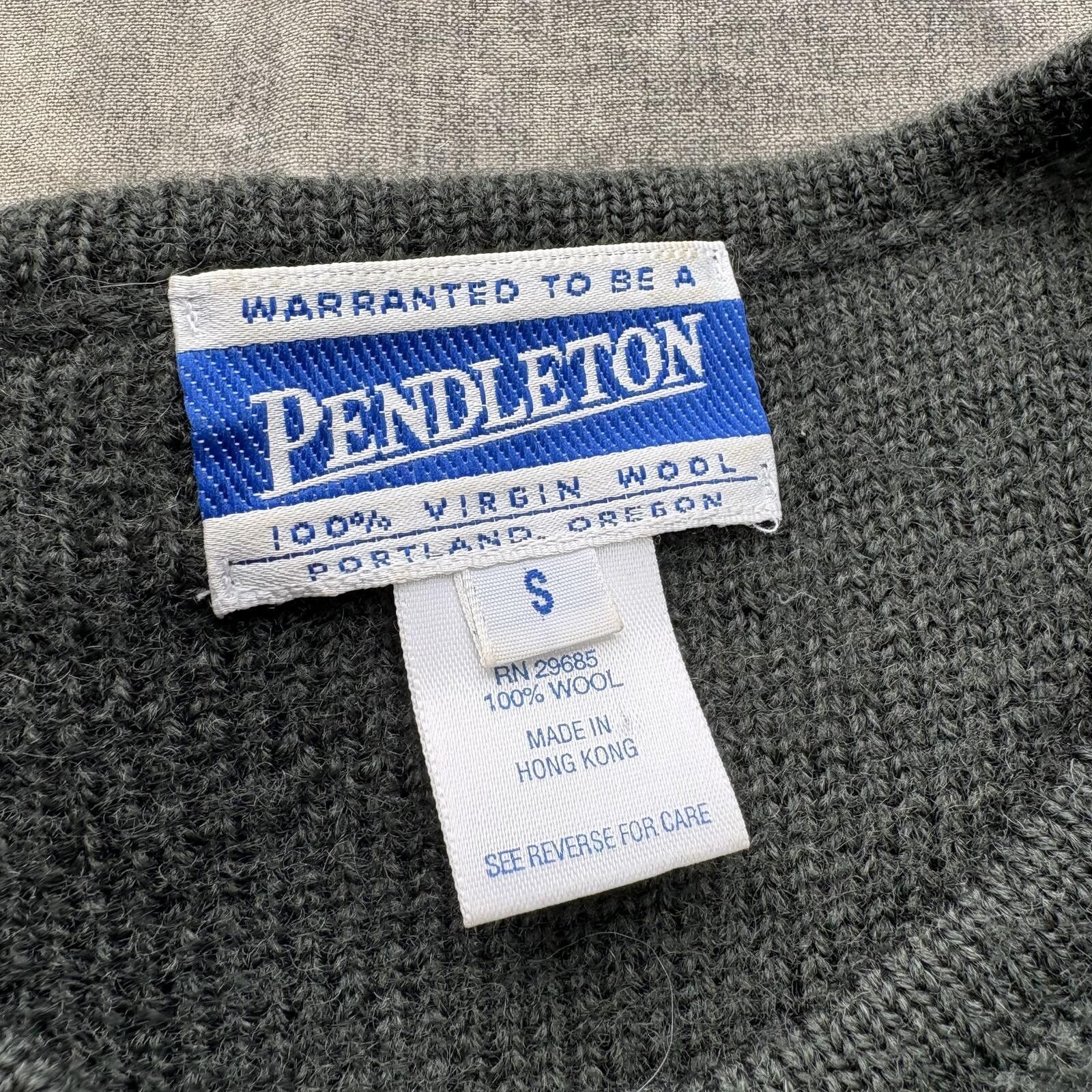 Pendleton Vintage 90s Green Pendleton Textured Wool Sweater Cardigan Size S / US 4 / IT 40 - 3 Thumbnail