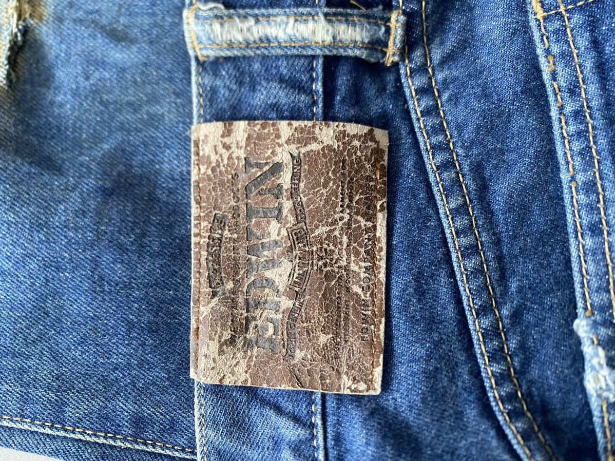 Edwin × Japanese Brand × Junya Watanabe VINTAGE EDWIN DISTRESS DENIM RIPPED DESIGN ROPE LEG RARE Size US 29 - 9 Thumbnail