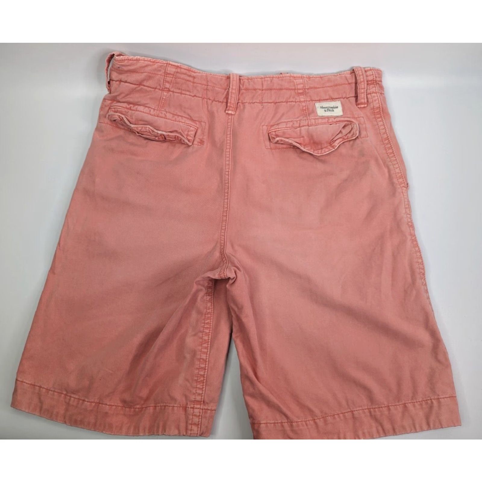 Abercrombie & Fitch VINTAGE Abercrombie & Fitch Shorts Men 34 Pink Button Fly Thick Twill Cotton Flat Front Chino Beach Casual Size US 34 / EU 50 - 5 Thumbnail