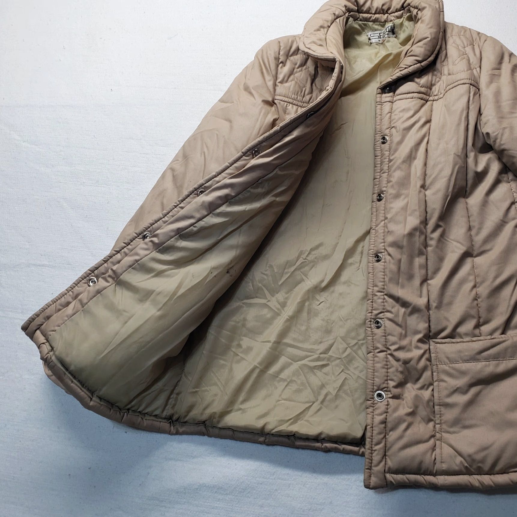 Vintage SB2 II Tan Brown Winter Coat Jacket Puffer Long Sleeve Adult Women's S Small Size S / US 4 / IT 40 - 3 Thumbnail