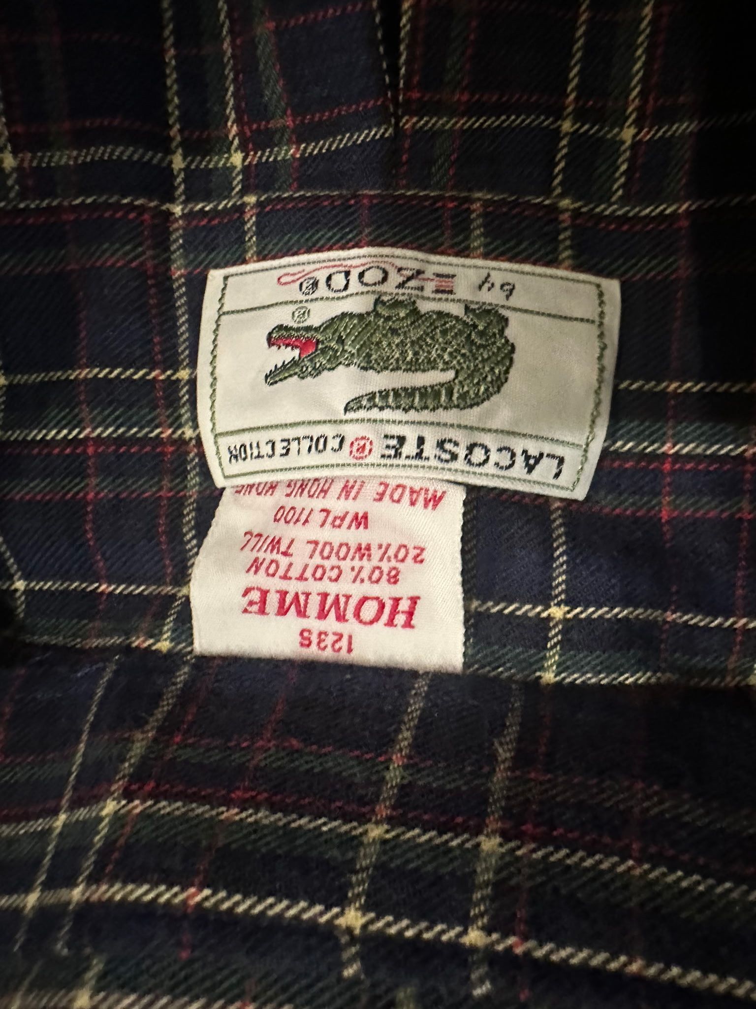 Lacoste Vintage Lacoste by Izod Flannel Mens S Plaid Button Down Size US M / EU 48-50 / 2 - 5 Thumbnail