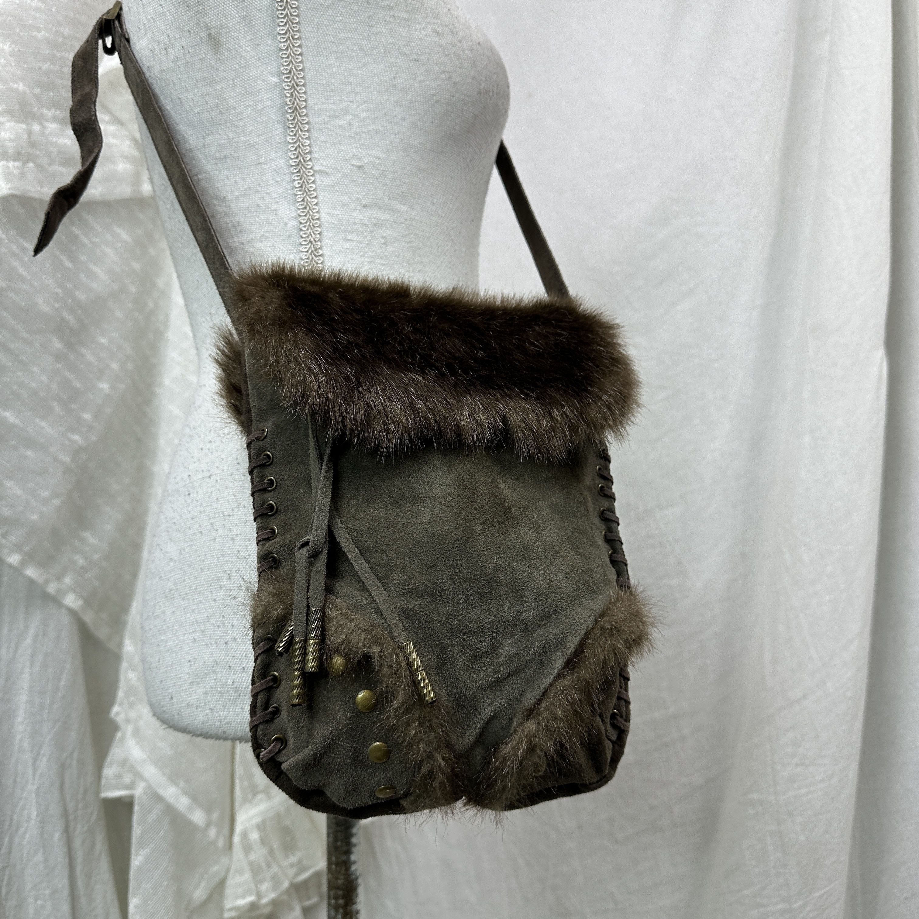 Vintage Vintage Faux Fur Crossbody Bag Y2K Size ONE SIZE - 6 Thumbnail