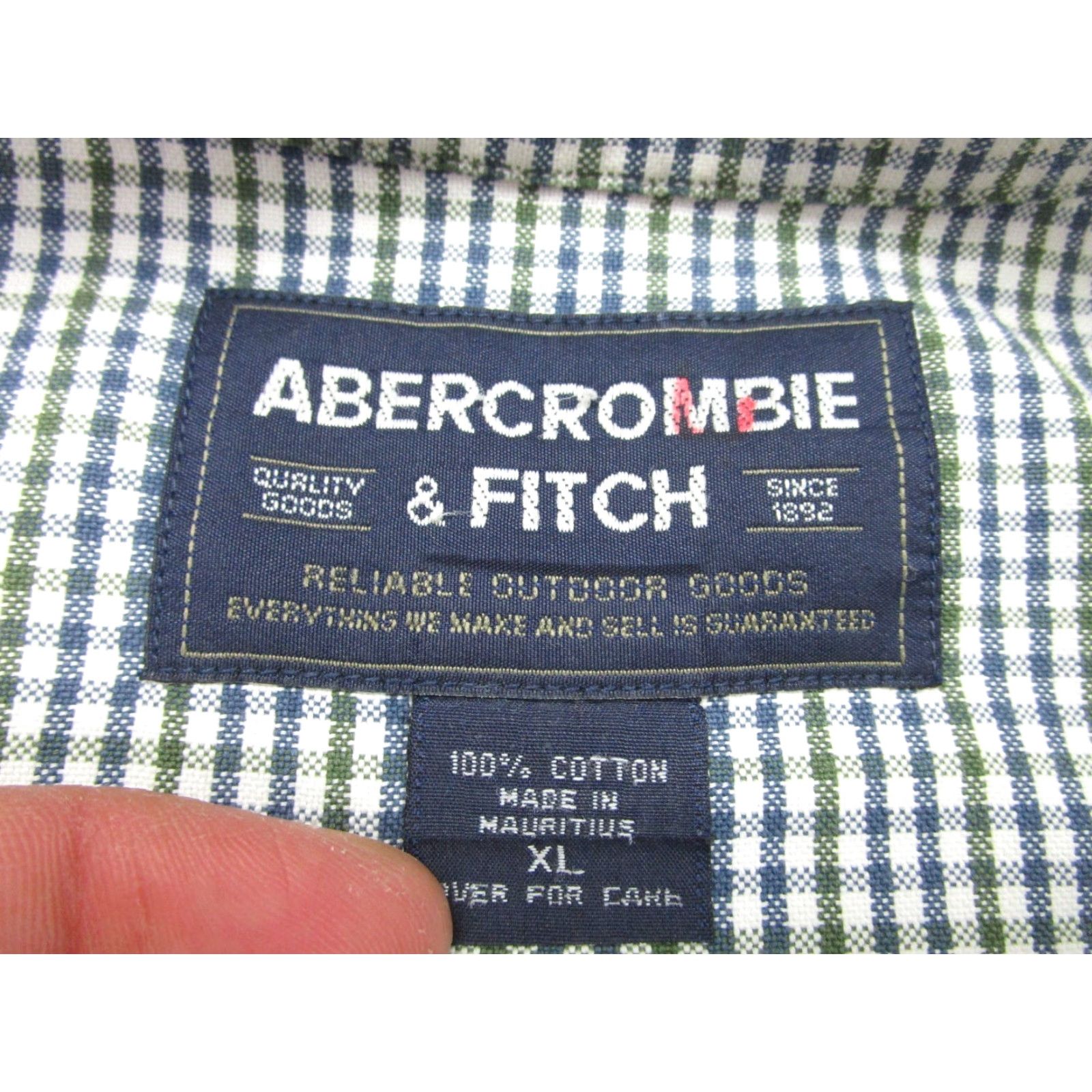 Abercrombie & Fitch VINTAGE Abercrombie & Fitch Shirt Mens XL Blue Green Oversized y2k 2000s Button-Up Collared Long Sleeve Check Cotton Size US XL / EU 56 / 4 - 5 Thumbnail