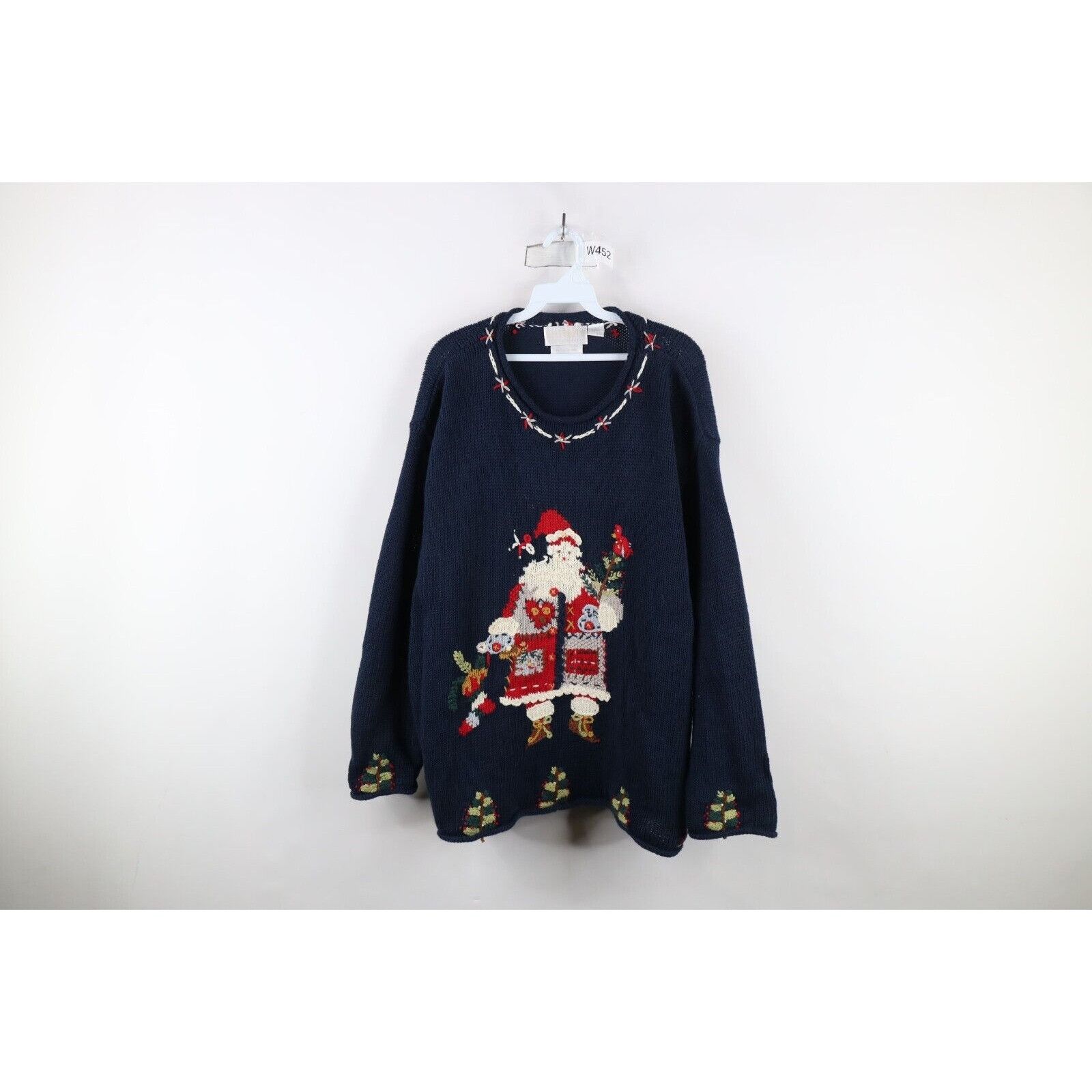Vintage Vintage 90s Streetwear Marled Knit Christmas Santa Sweater Size XL / US 12-14 / IT 48-50 - 1 Thumbnail