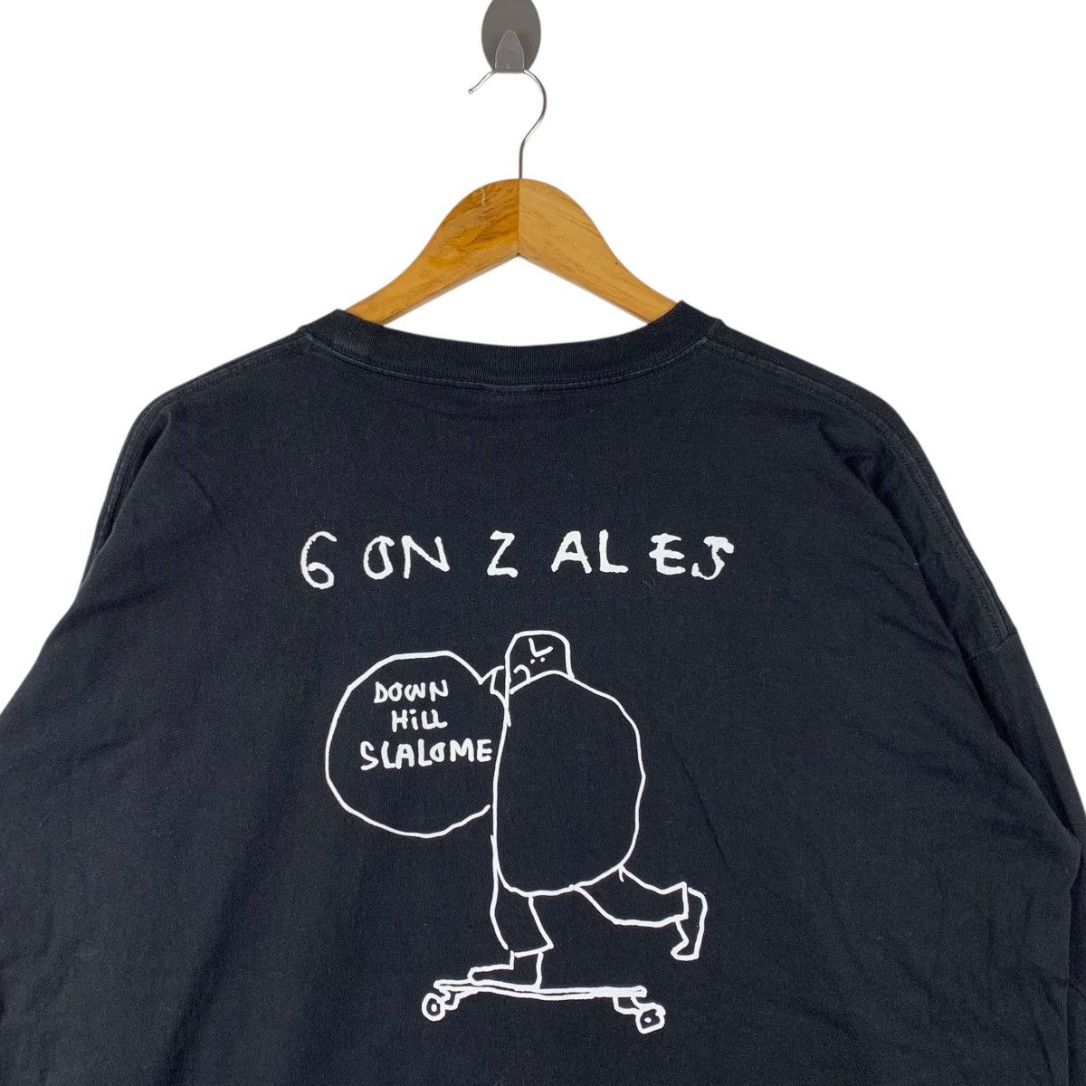 Vintage MARK GONZALES Down Hill Slalome Drawings Print Black Shirt Size US M / EU 48-50 / 2 - 2 Thumbnail