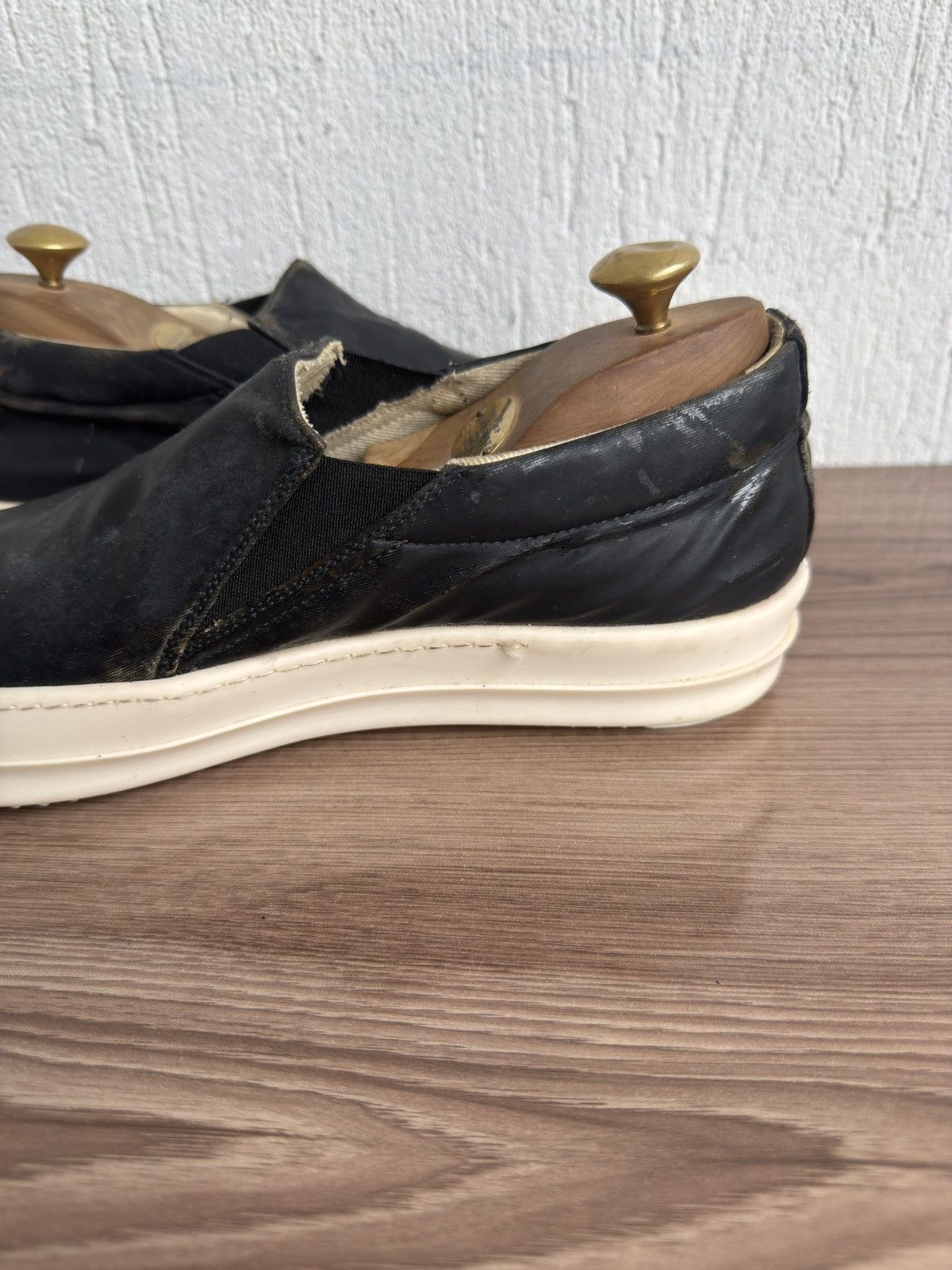 Rick Owens Drkshdw Matte leather boat slip-ons Size US 10 / EU 43 - 13 Thumbnail