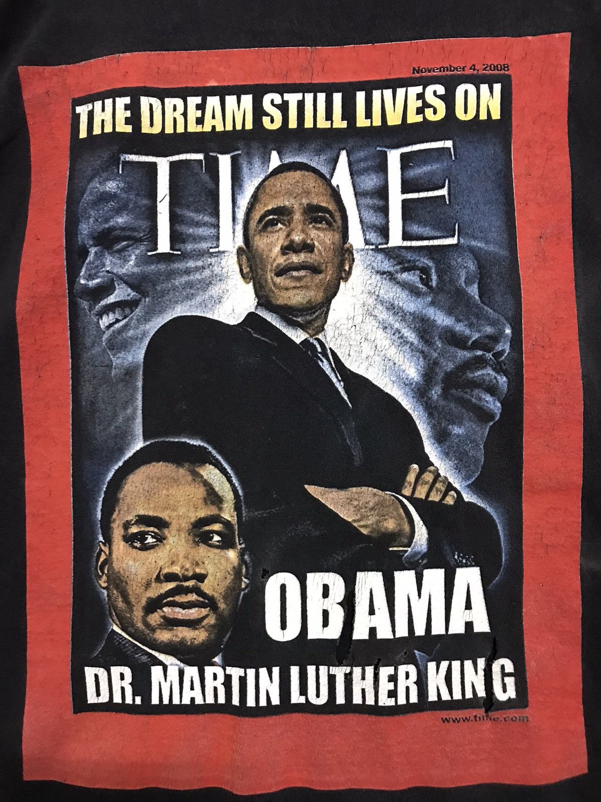 Vintage Vintage Distres Sunfaded tees Obama/ Dr.Martin Luther King Size US XL / EU 56 / 4 - 4 Thumbnail