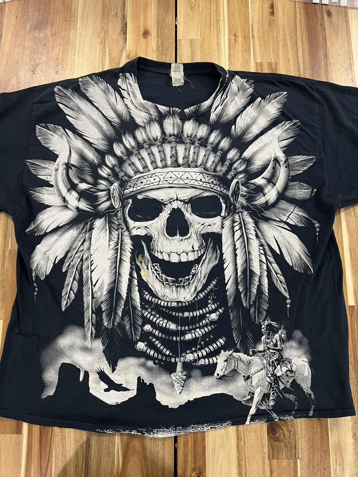 Vintage Vintage Full Print Red Indian Tees Size US XXL / EU 58 / 5 - 1 Thumbnail