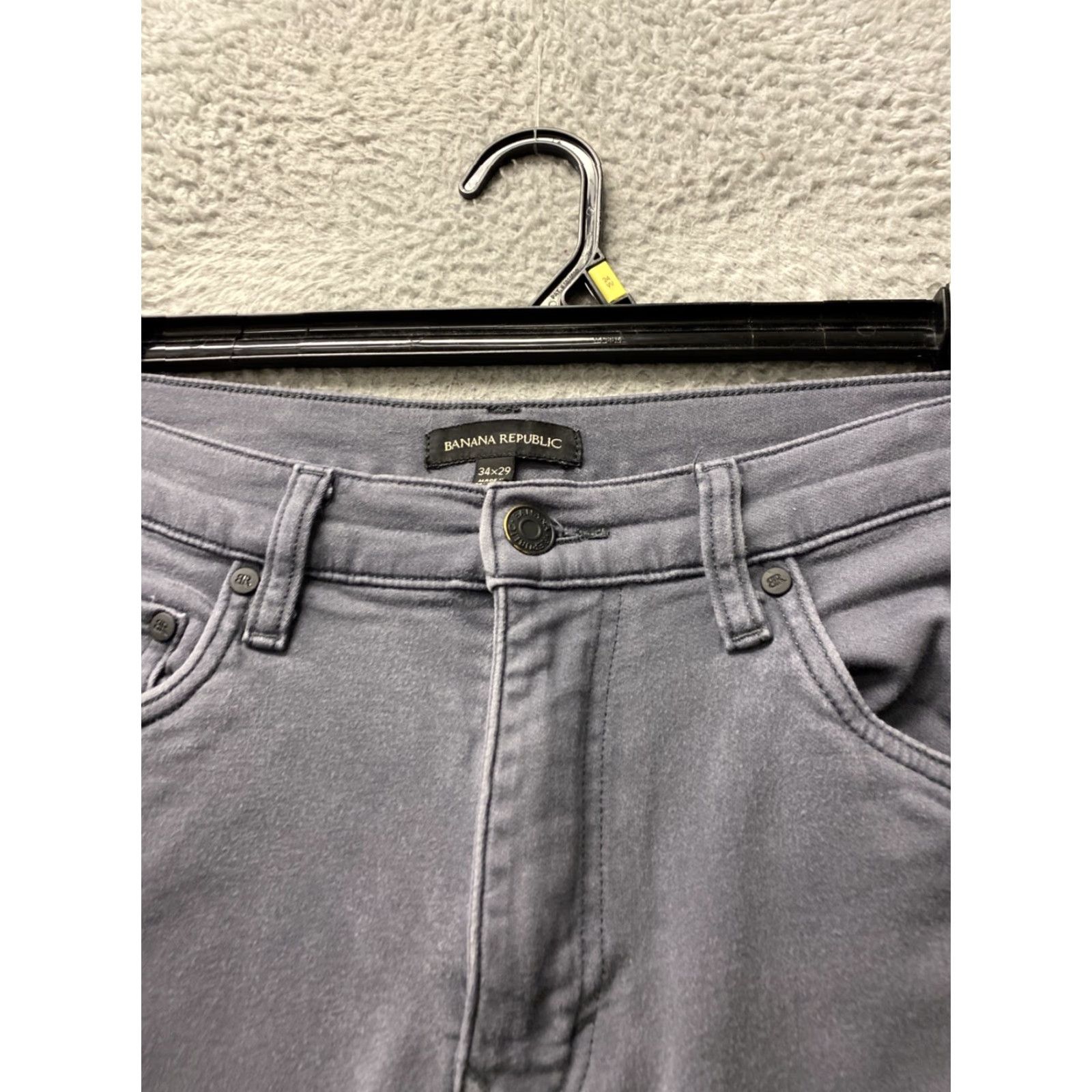 Banana Republic Banana Republic Jeans Mens 34x30 Gray Dark Wash Denim Slim Fit Straight 5-Pocket Zip Cotton Blend Stretch Regular Inseam 30 Size US 34 / EU 50 - 2 Thumbnail