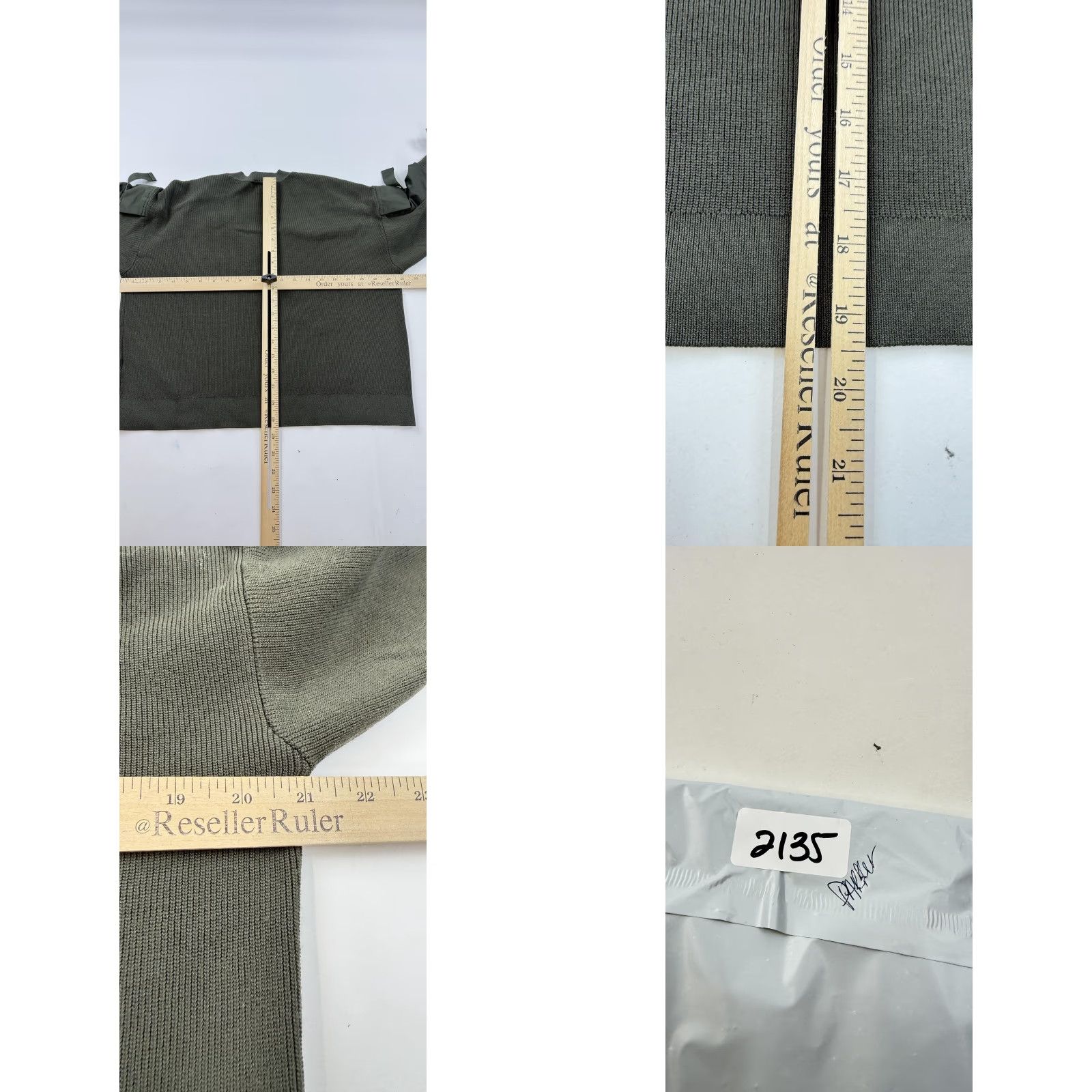 Parker Parker Sweater Womens Large Olive Green V Neck Rib Knit Long Sleeve Pullover Size L / US 10 / IT 46 - 8 Thumbnail