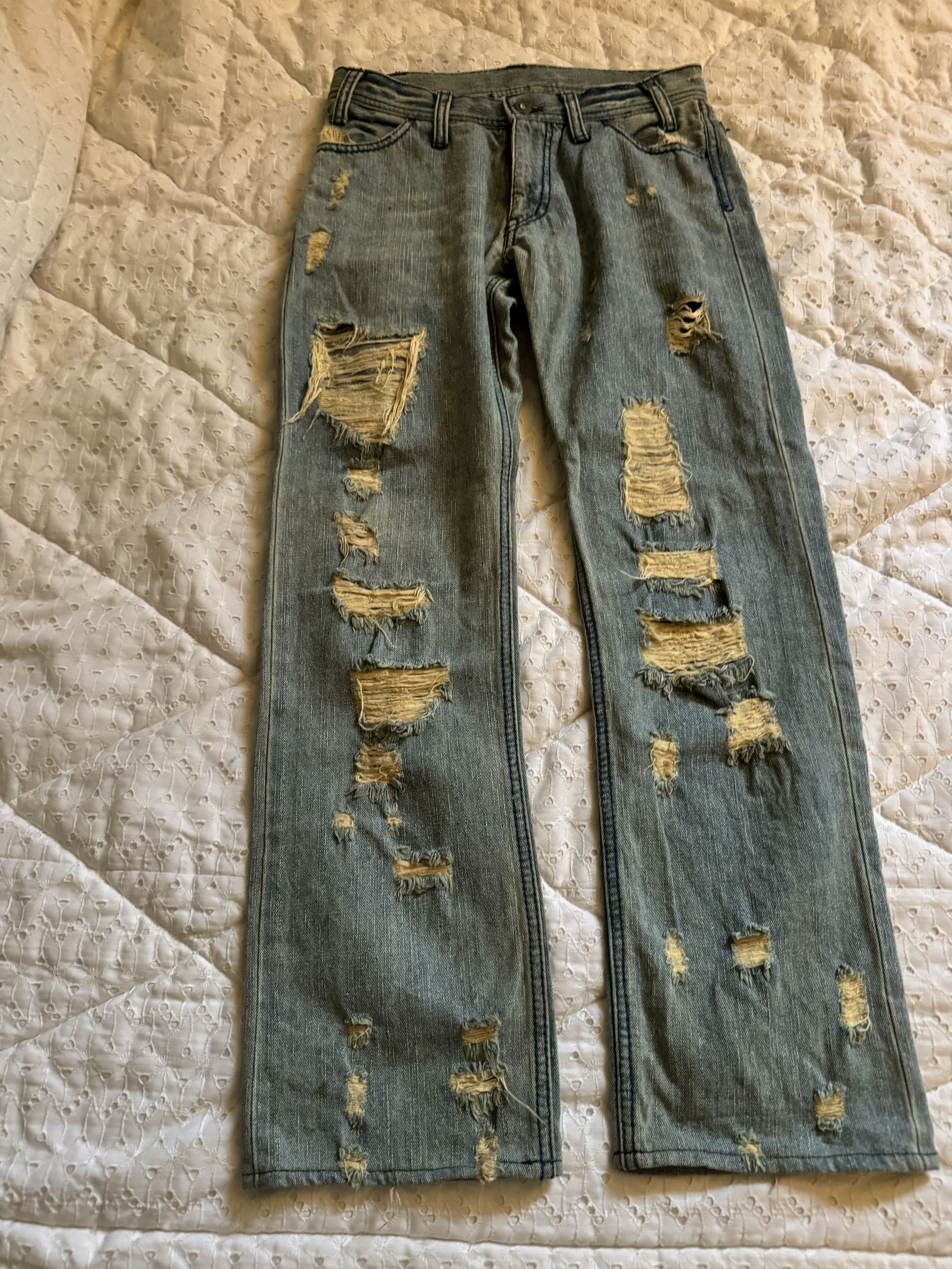 ABX Distressed Sashiko Thread I6W9 Style Rusty Denim (AD15)
