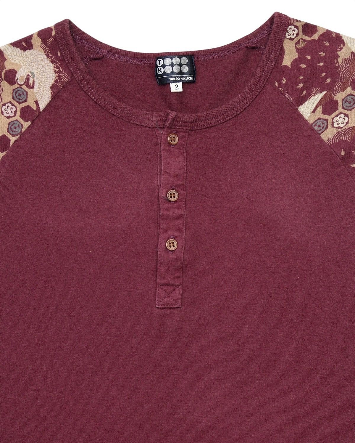 Takeo Kikuchi 2000S TAKEO KIKUCHI WAGARA RAGLAN SLEEVE HENLEY SHIRT Size US M / EU 48-50 / 2 - 2 Thumbnail