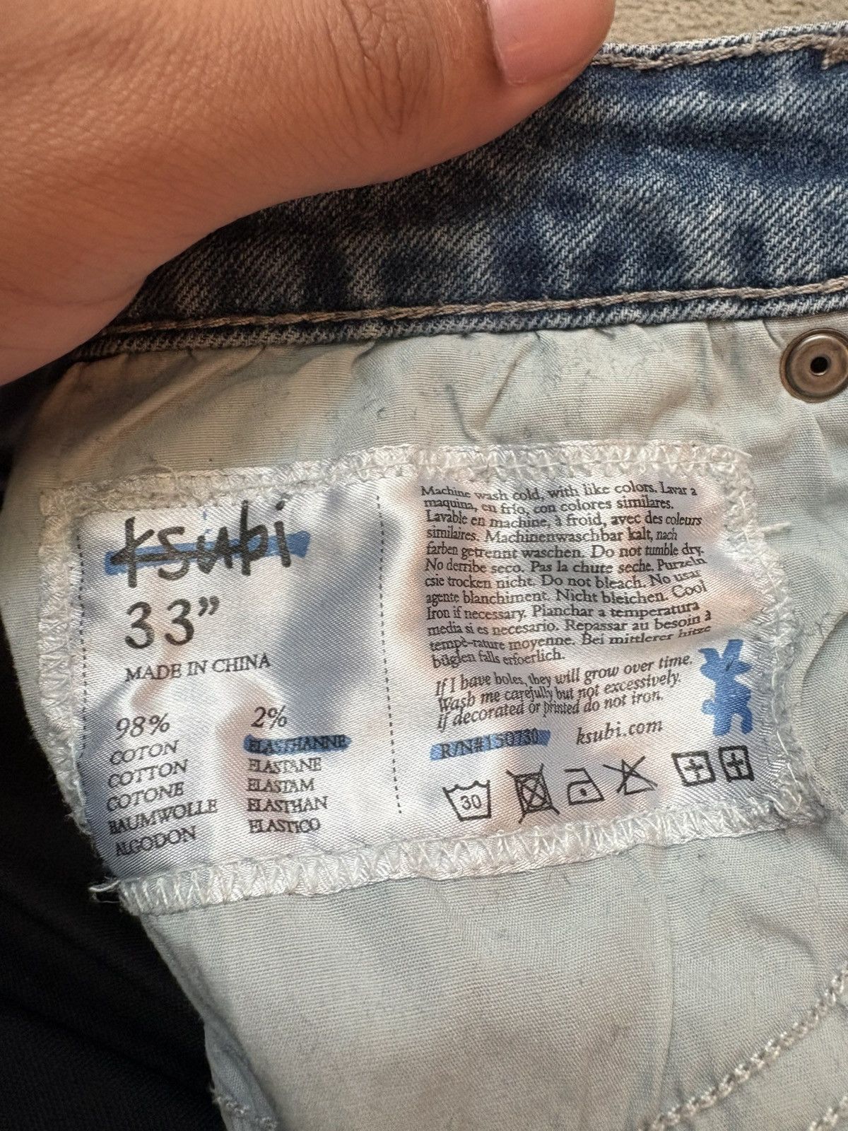 Ksubi Ksubi Chitch Punk Blue Thrashed Denim Size US 33 - 9 Thumbnail