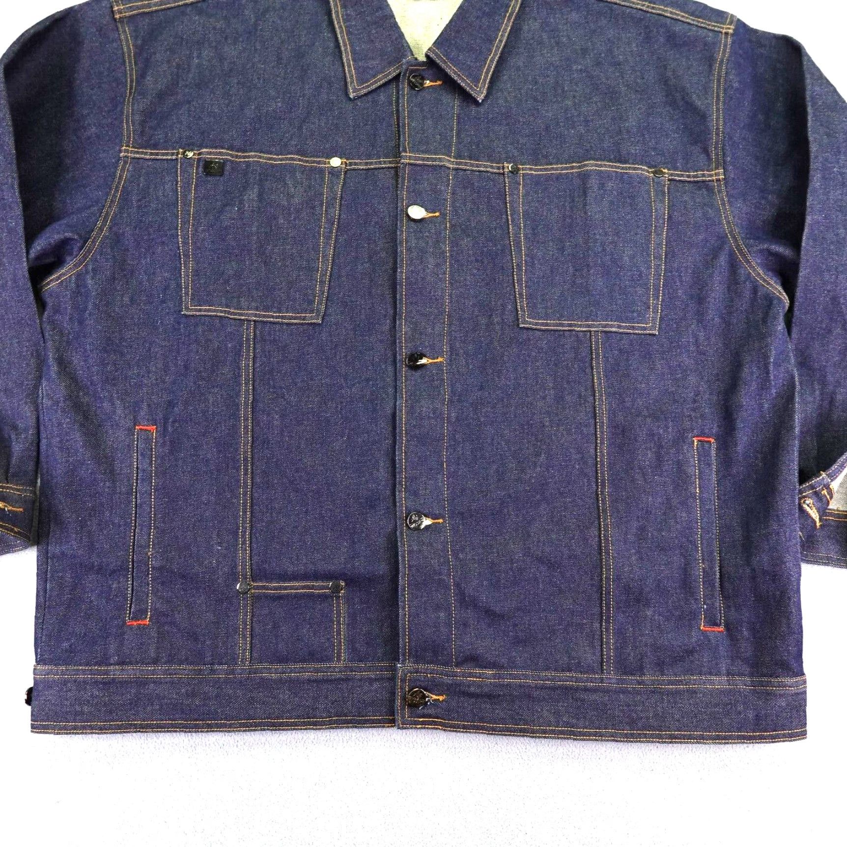 Vintage VINTAGE Al Wissam Denim Jacket Mens 2XL Blue Casual Hip Hop Art Music Overcoat Size US XXL / EU 58 / 5 - 4 Thumbnail