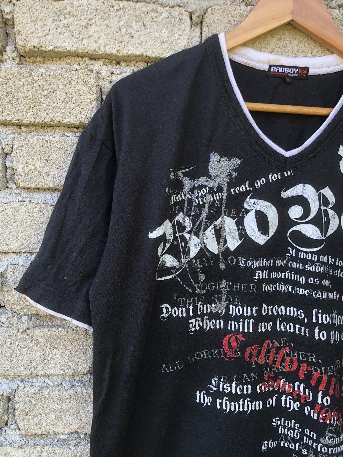 Vintage Vintage Sunfaded Y2K Bad Boy Ghotic Poem Tshirt Size US XL / EU 56 / 4 - 4 Thumbnail