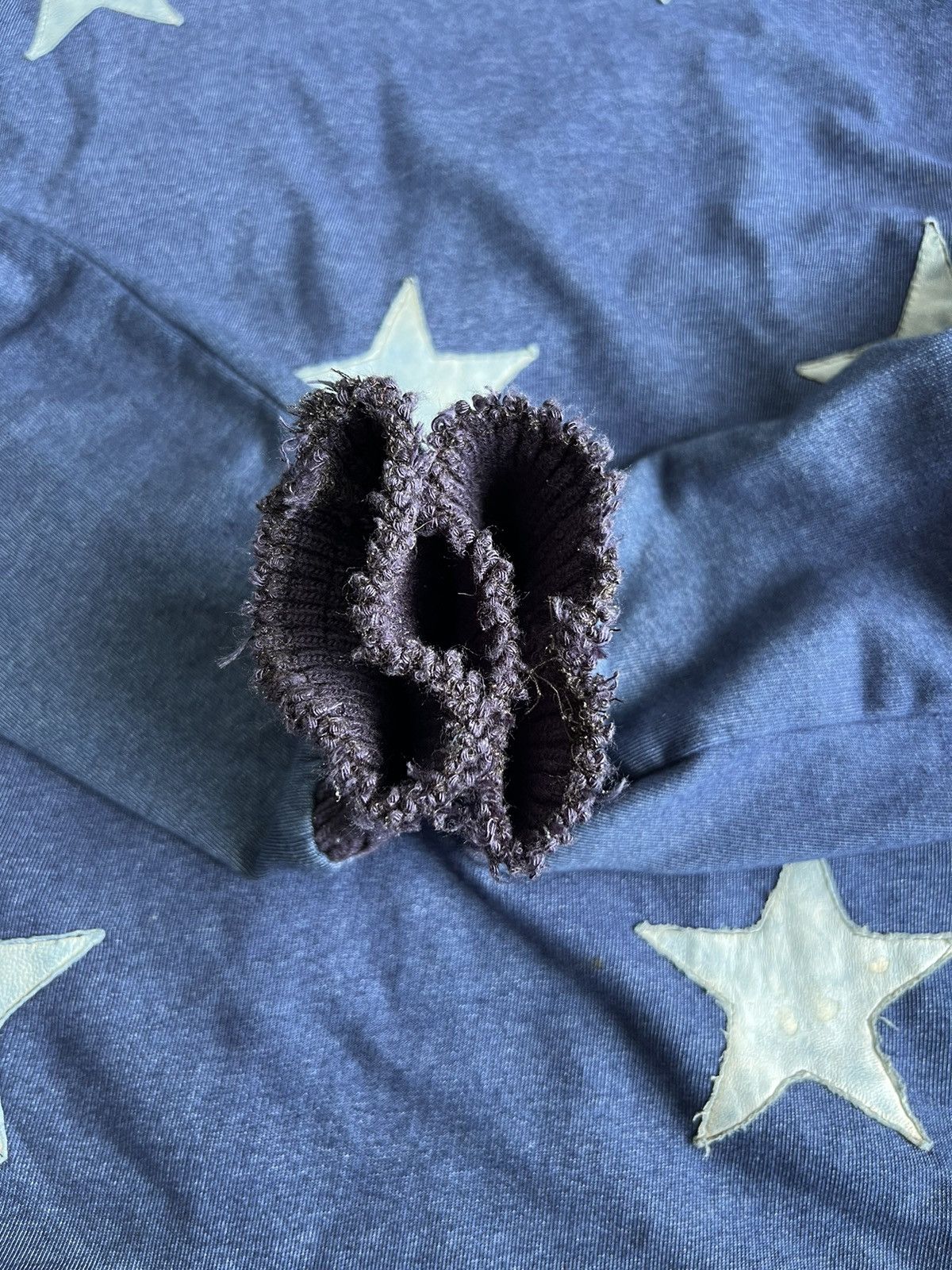 Giorgio Brato OG Giorgio Brato Lucky Star Leather Indigo Dyed Knit Sweater Size US M / EU 48-50 / 2 - 8 Thumbnail