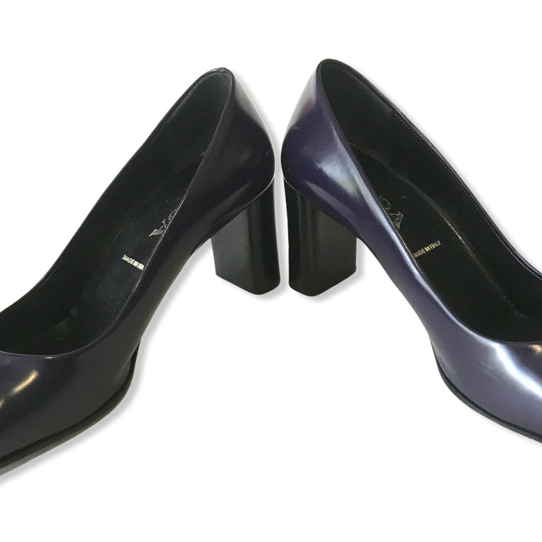 Prada Vintage Prada Pumps Purple Square Toe Block Heel Size 6.5 Size US 6.5 / IT 36.5 - 8 Thumbnail