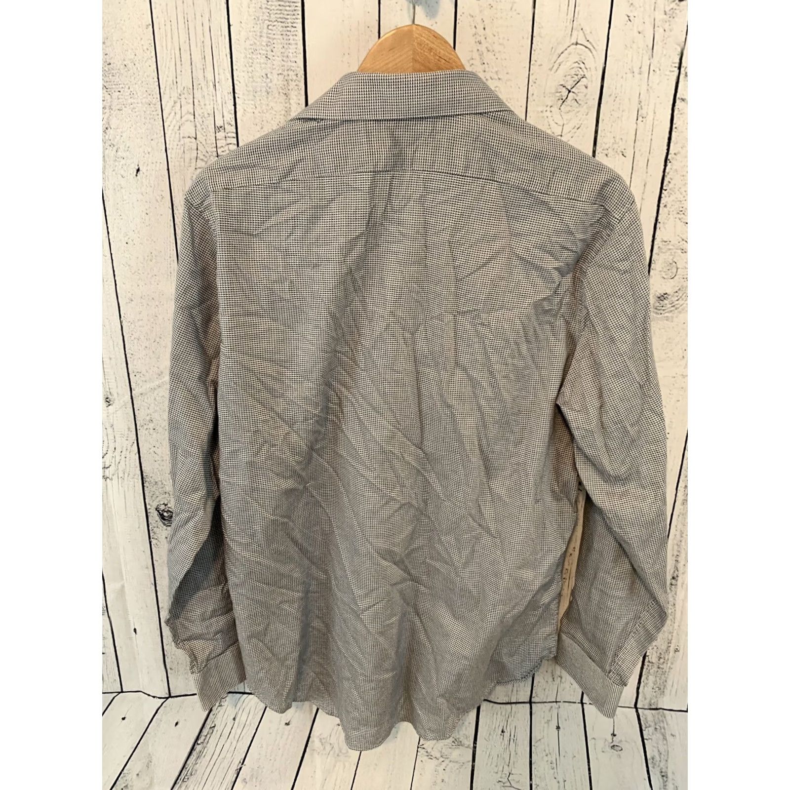 Calvin Klein Calvin Klein CK Slim Fit Plaid Long Sleeve Button Shirt Men's Large Gray White Size US L / EU 52-54 / 3 - 3 Thumbnail