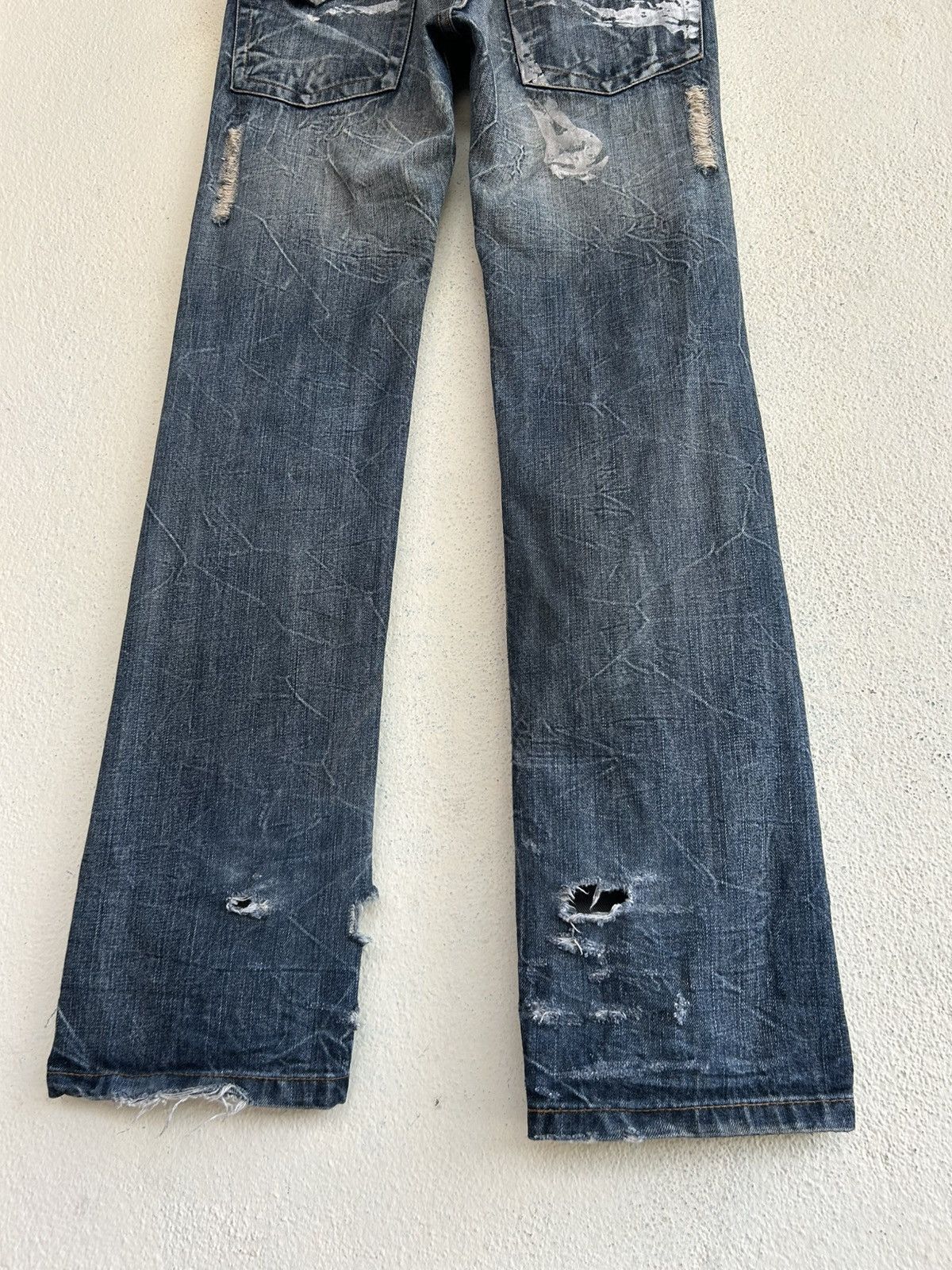 Japanese Brand K.U.I Paint Splattered Distressed Denim Size US 30 / EU 46 - 8 Thumbnail