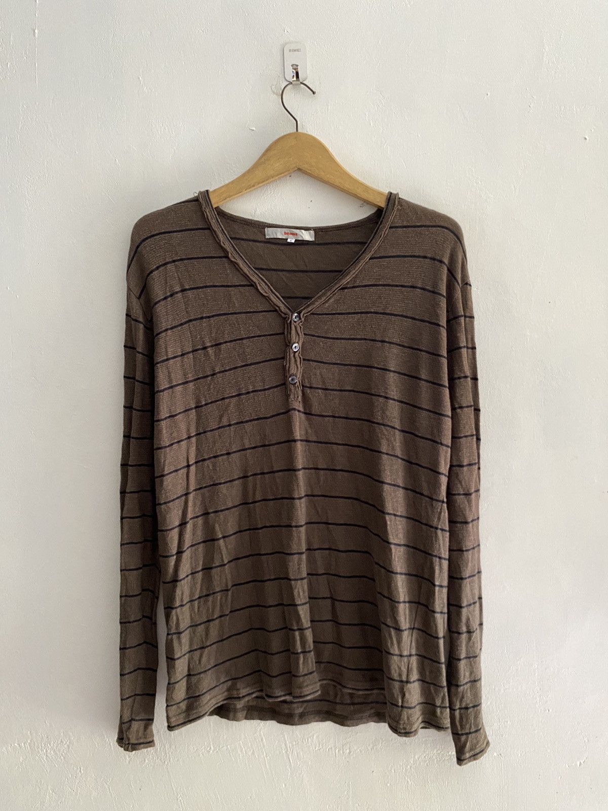 Beams Plus Vintage beams striped distressed longsleeve tshirt Size US L / EU 52-54 / 3 - 1 Thumbnail