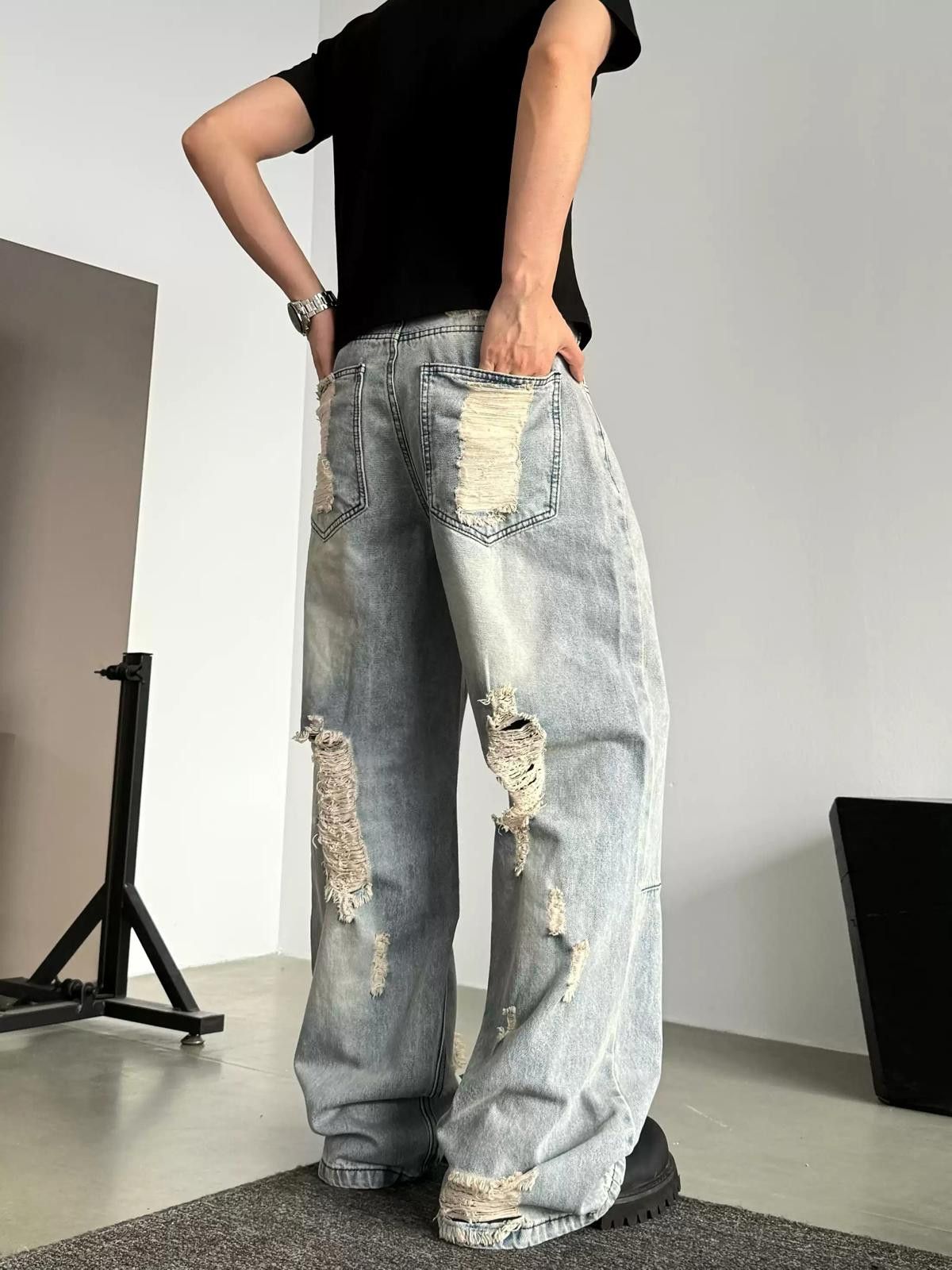 Other Distressed Wide Leg Jeans Size US 32 / EU 48 - 5 Thumbnail