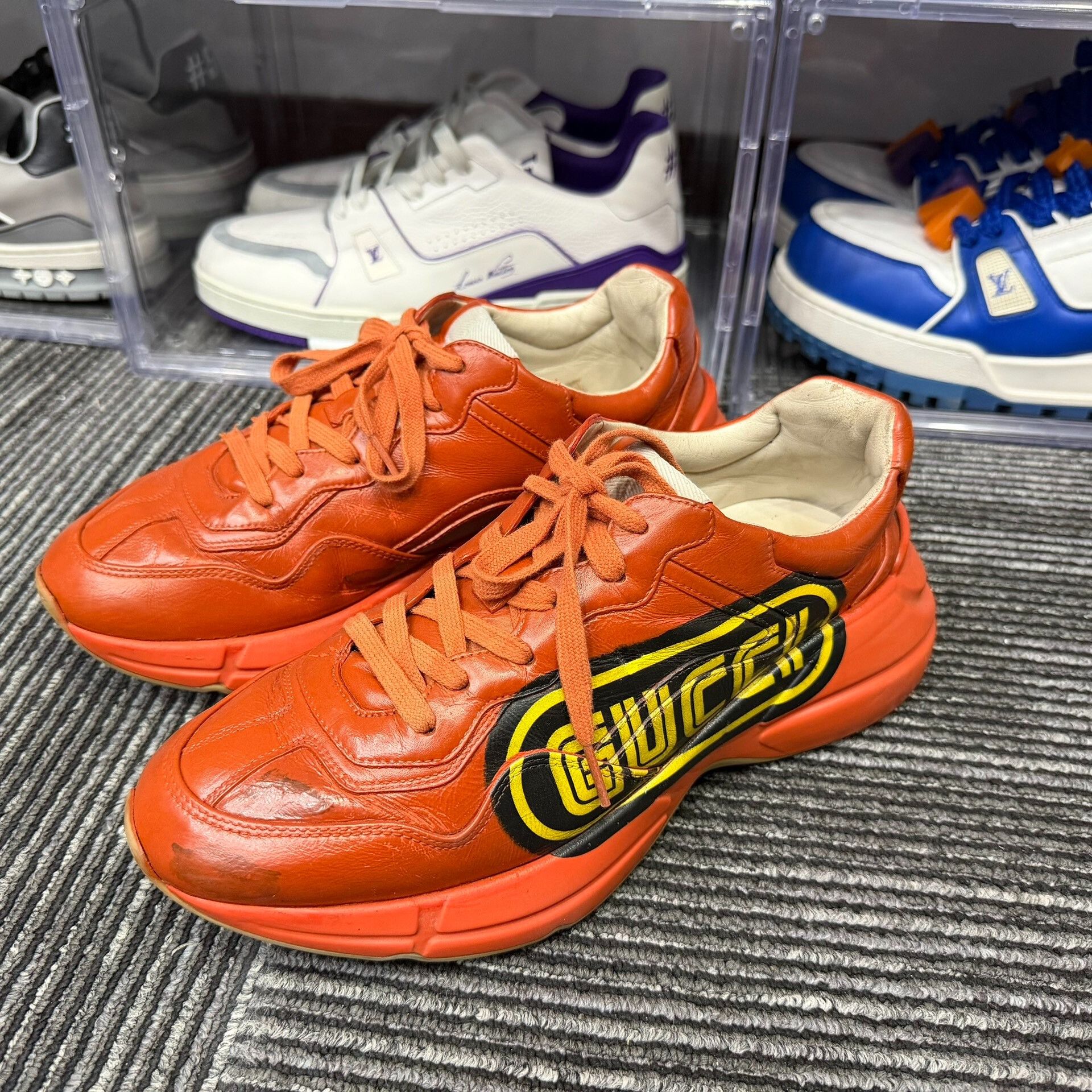 Gucci Gucci Orange Lowtop Sneakers 8.5 Men Size US 8.5 / EU 41-42 - 1 Thumbnail