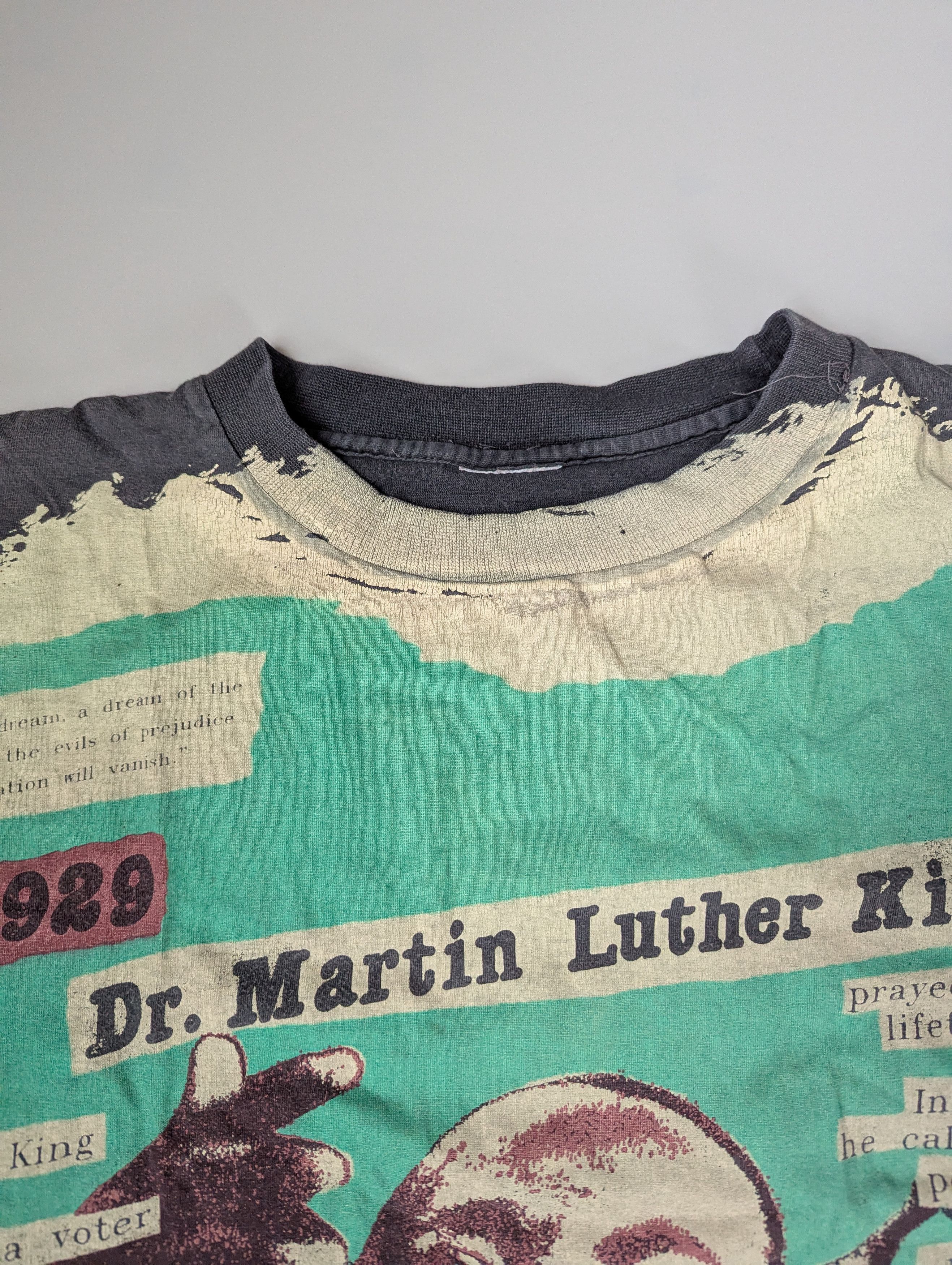Vintage Martin Luther King Vintage AOP all over print T shirt Size US L / EU 52-54 / 3 - 6 Thumbnail