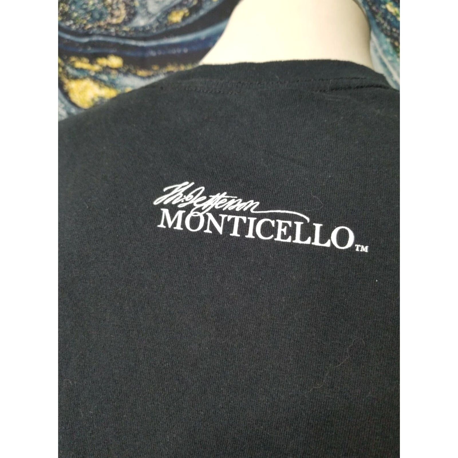 Gildan Vintage Gildan Men's XL T-Shirt Thomas Jefferson Quote Monticello Short Sleeve Black Cotton Graphic Tee Size US XL / EU 56 / 4 - 3 Thumbnail