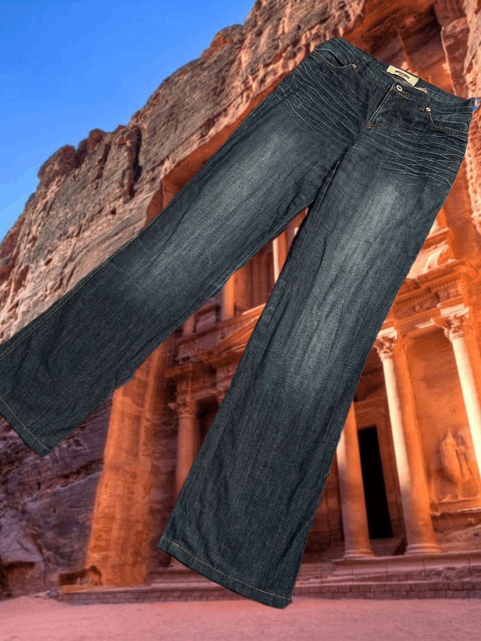 Moschino Moschino blue Distressed Wash Denim Jeans Y2K Vintage Size US 27 - 1 Thumbnail